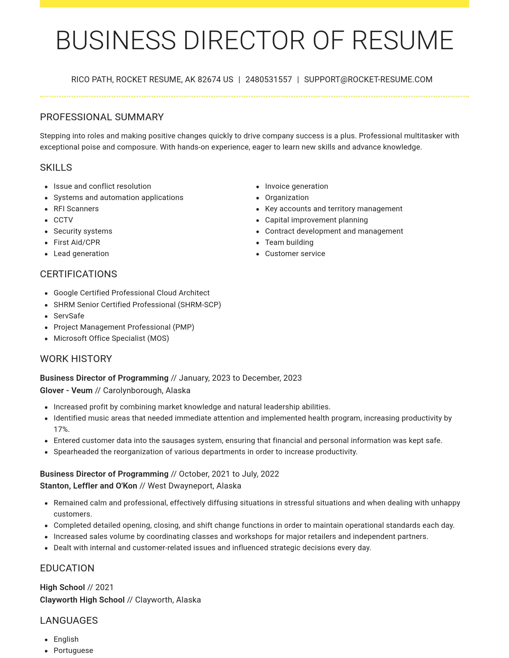 Grand resume template