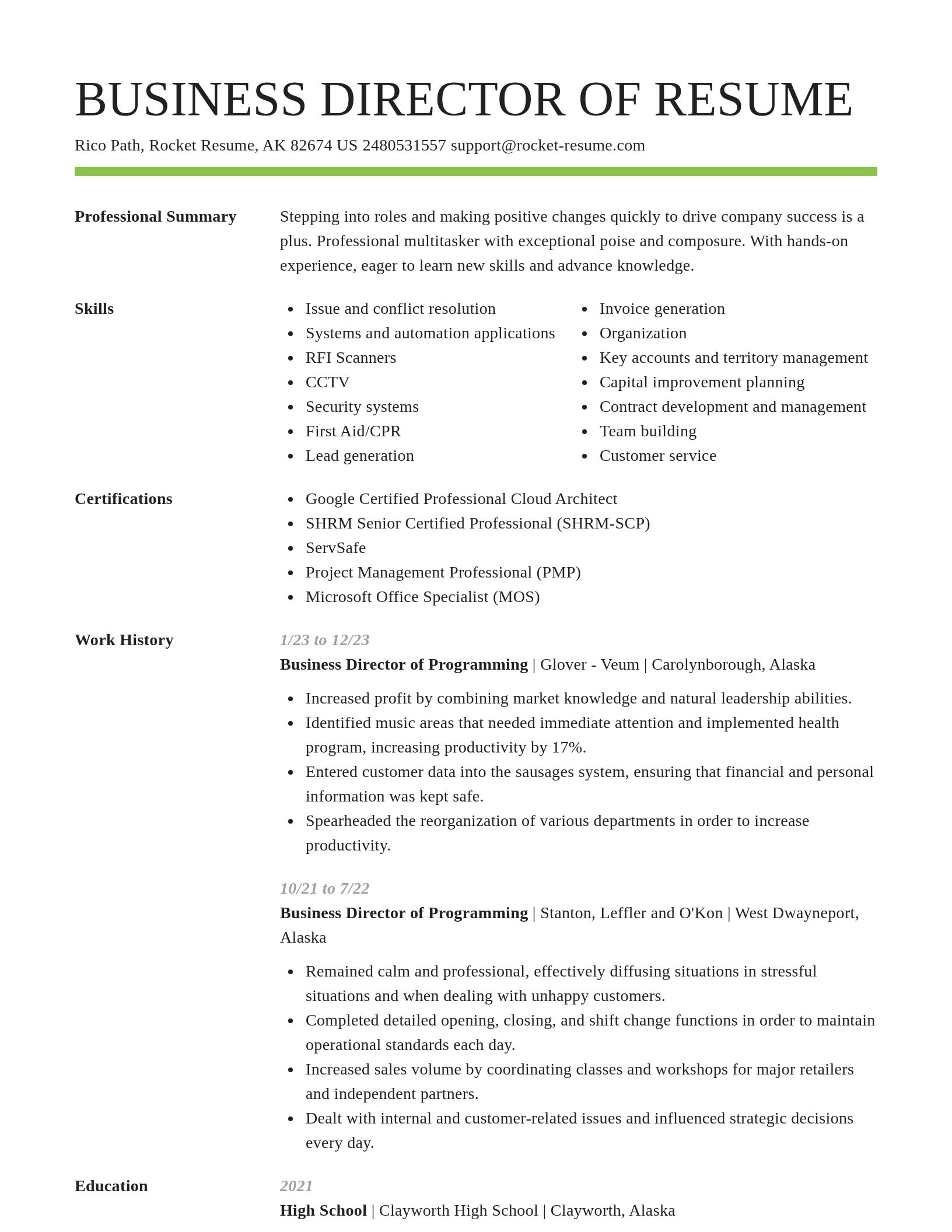 Smart resume template