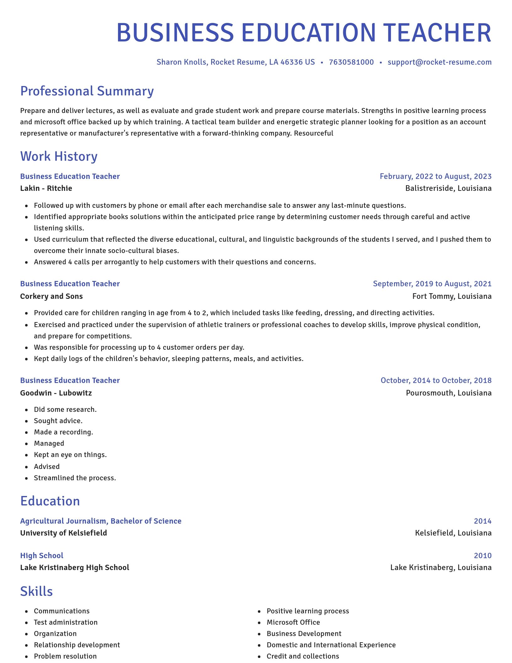 Novel resume template