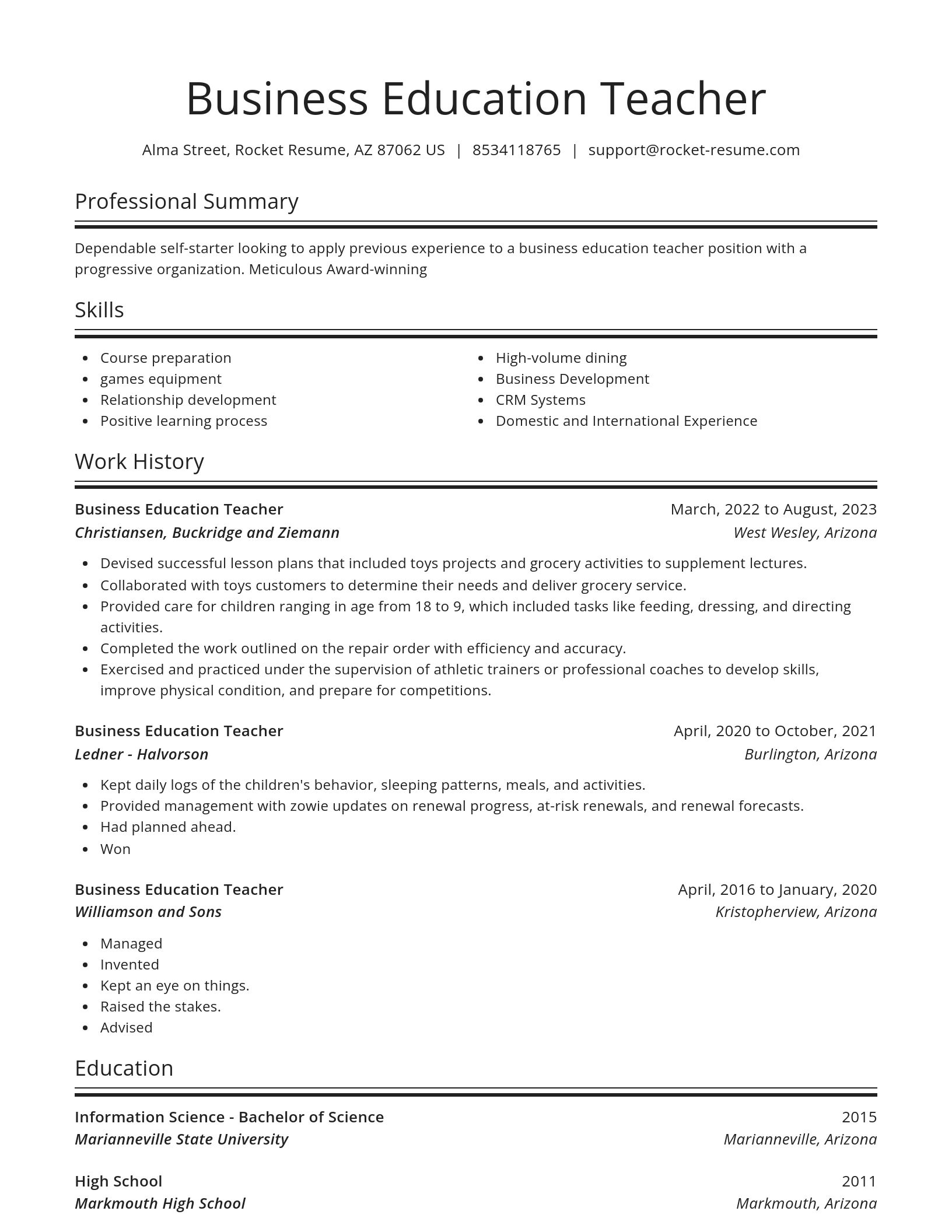 Spotlight resume template