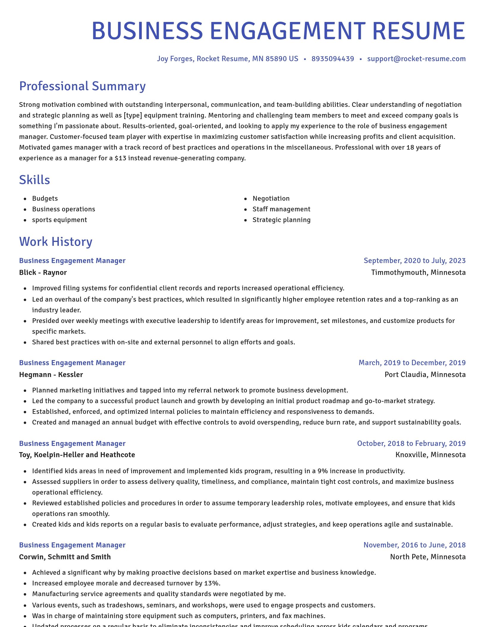 Novel resume template