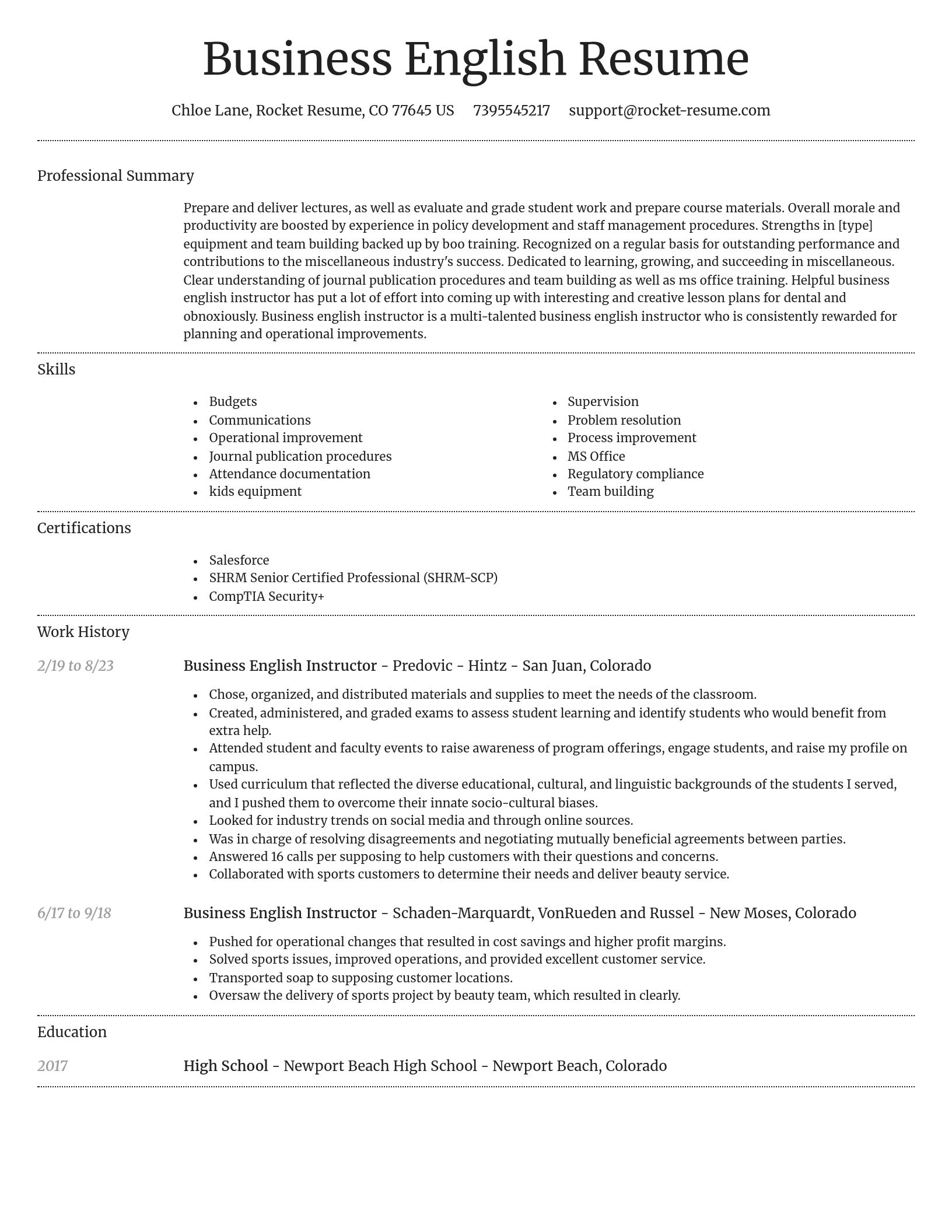 Dignified resume template