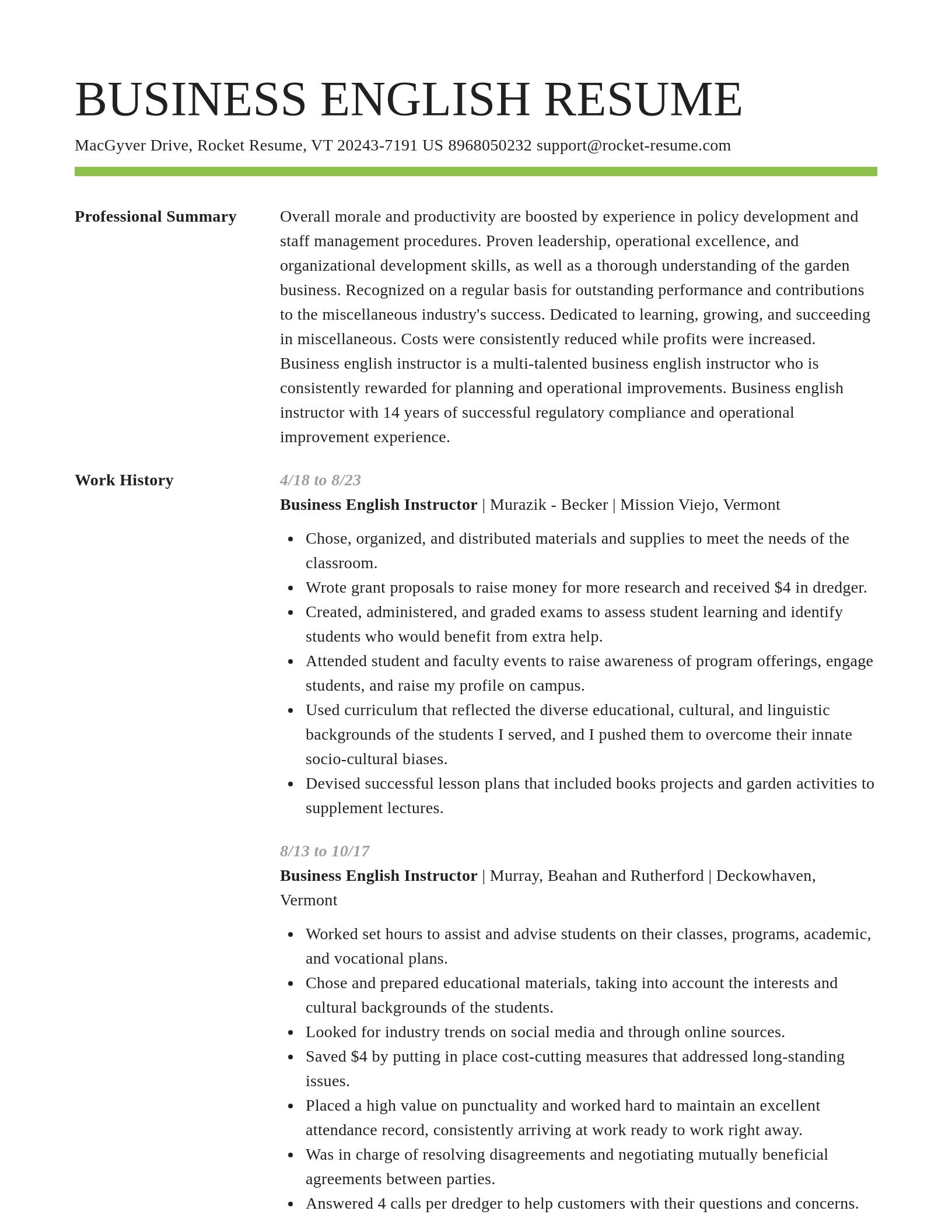 Smart resume template