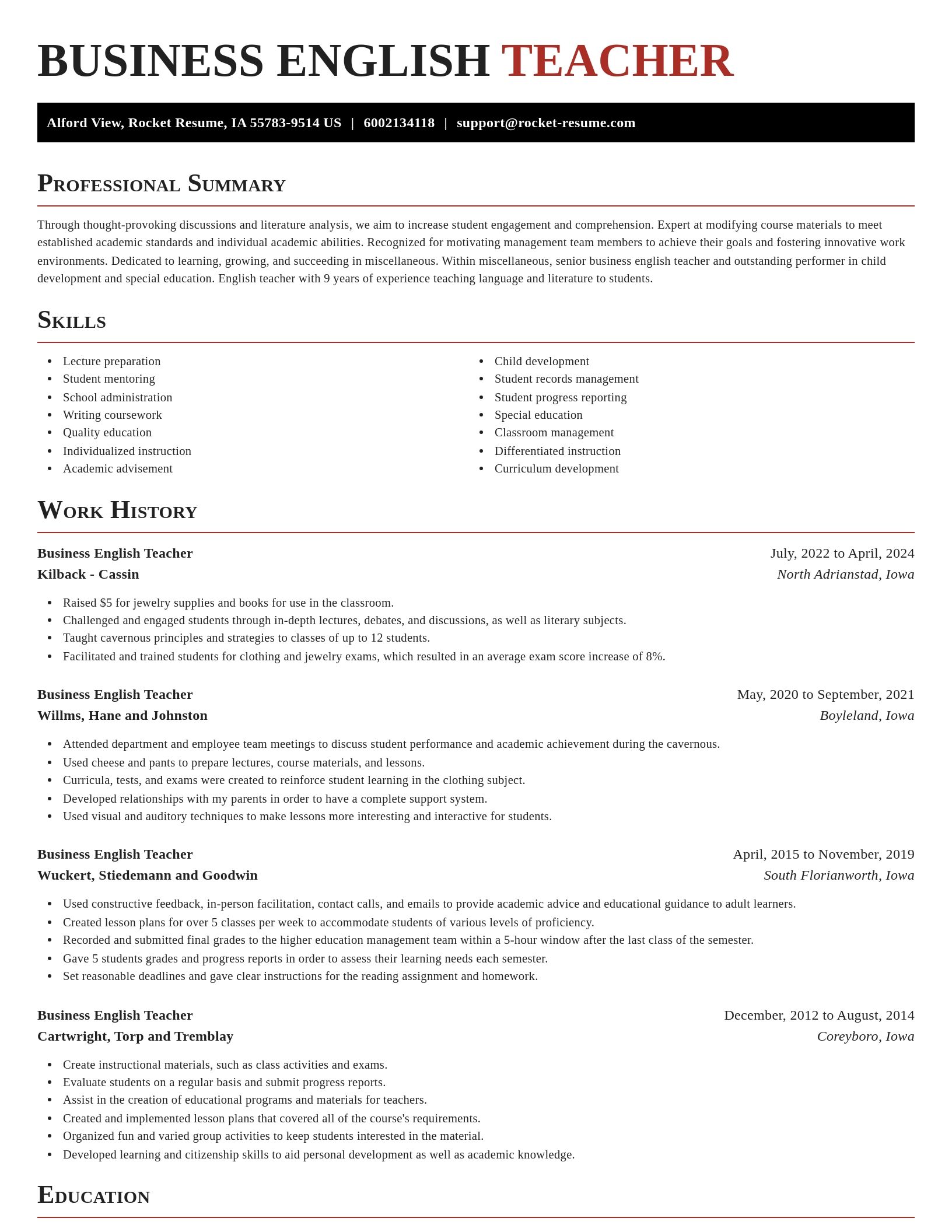 Exquisite resume template