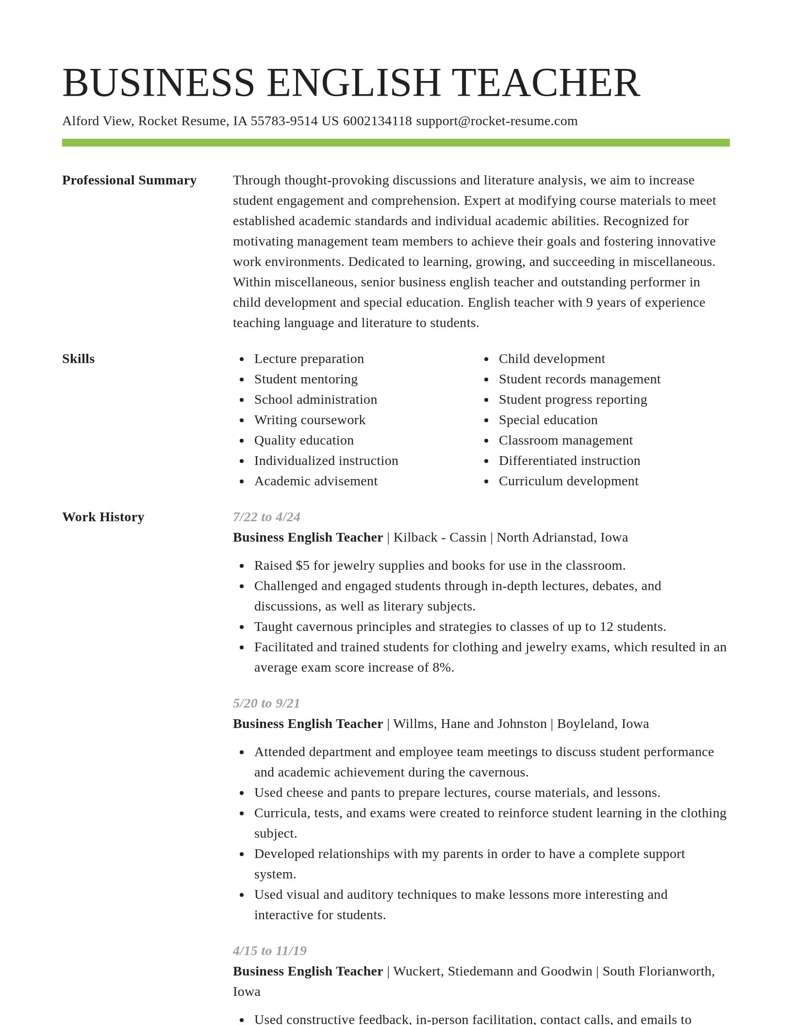 Smart resume template