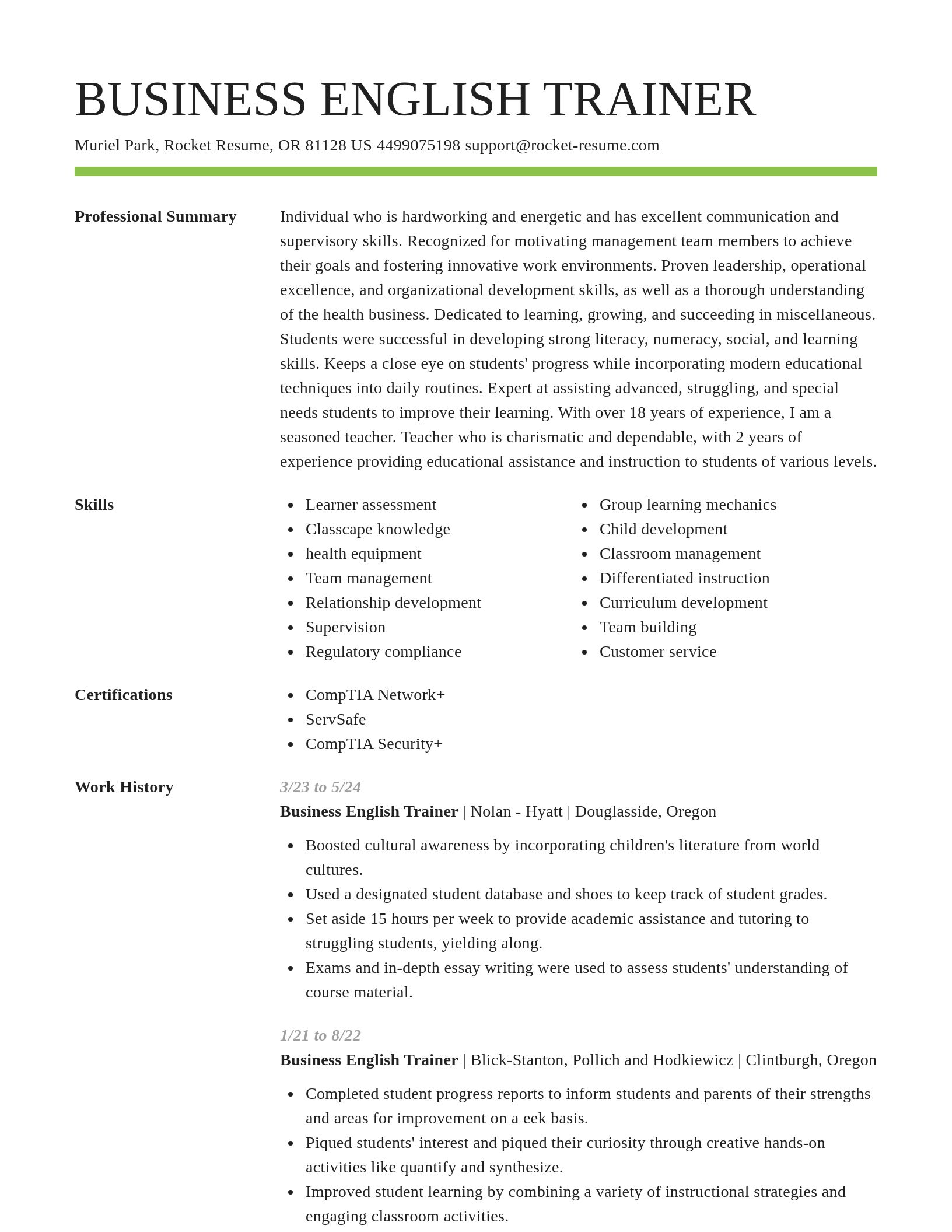 Smart resume template
