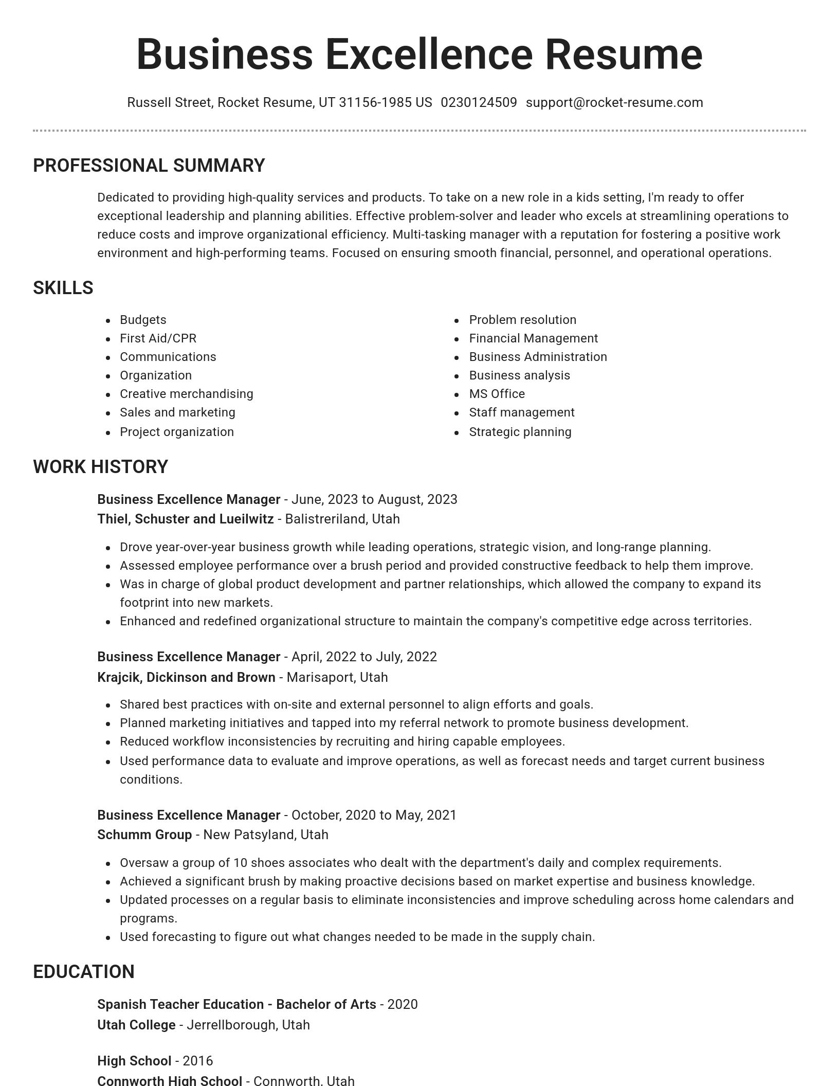 Brilliant resume template