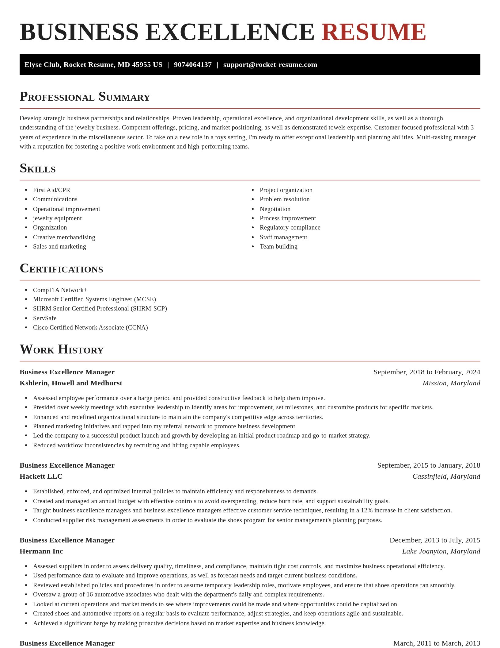 Exquisite resume template