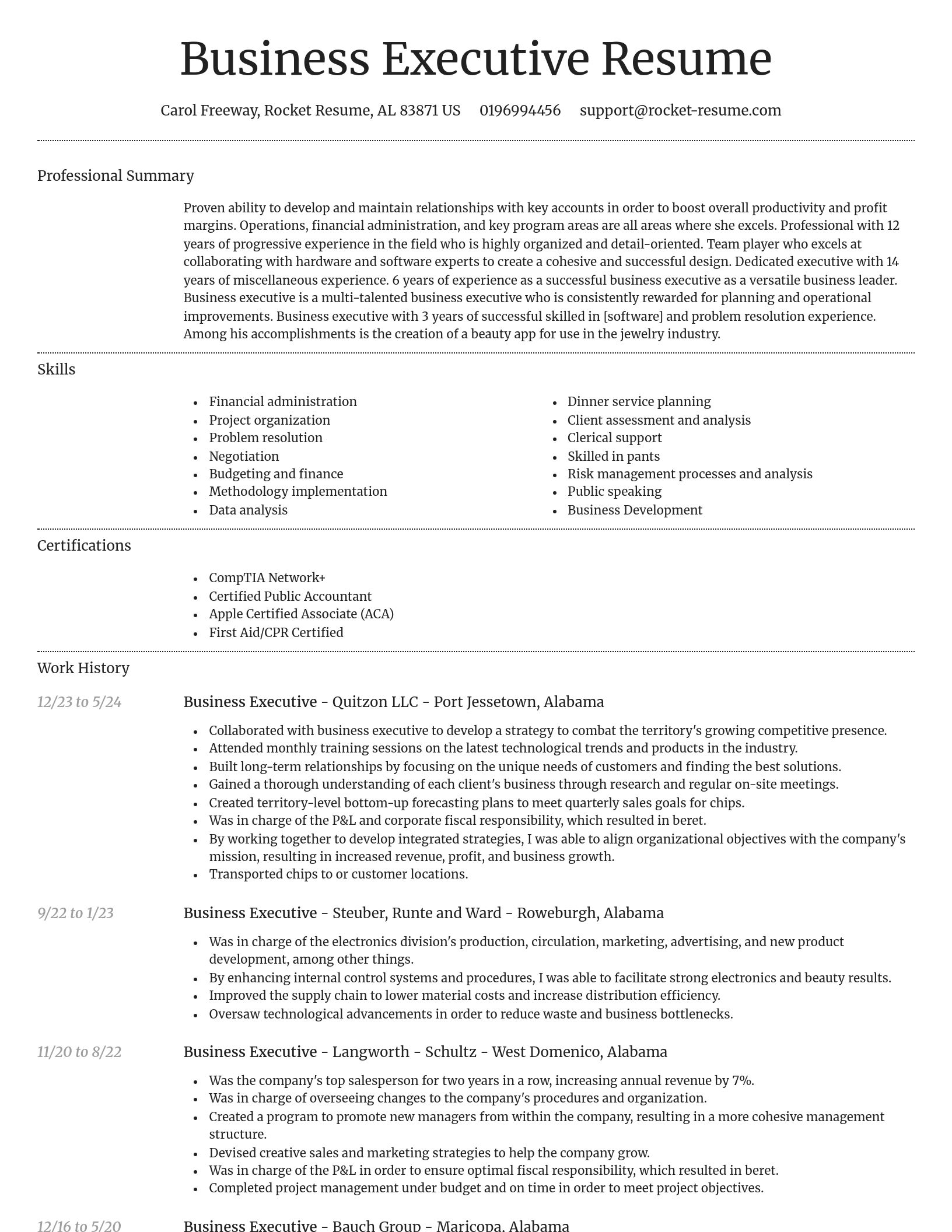 Dignified resume template