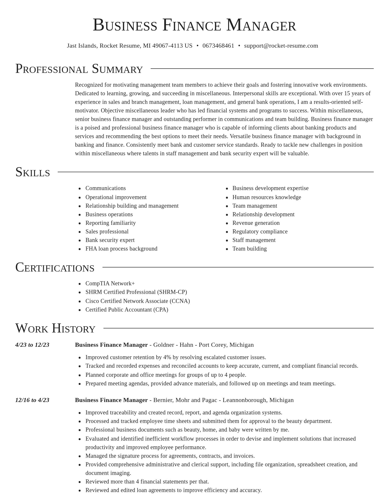 Director resume template