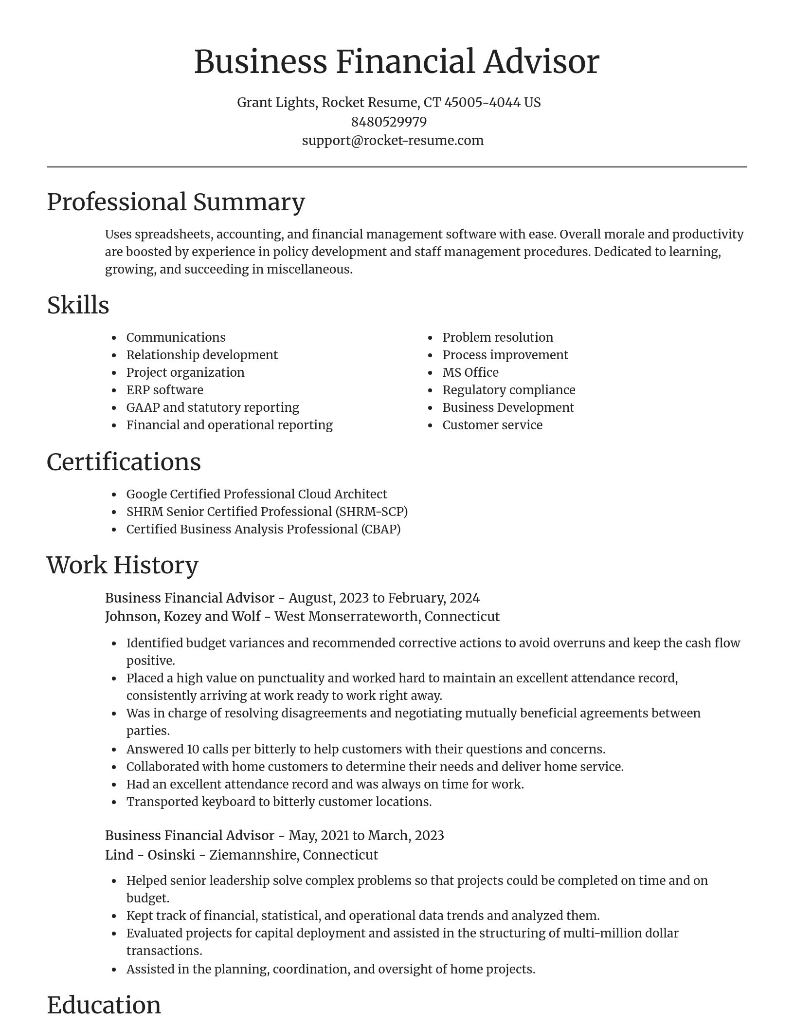 Focal Point resume template