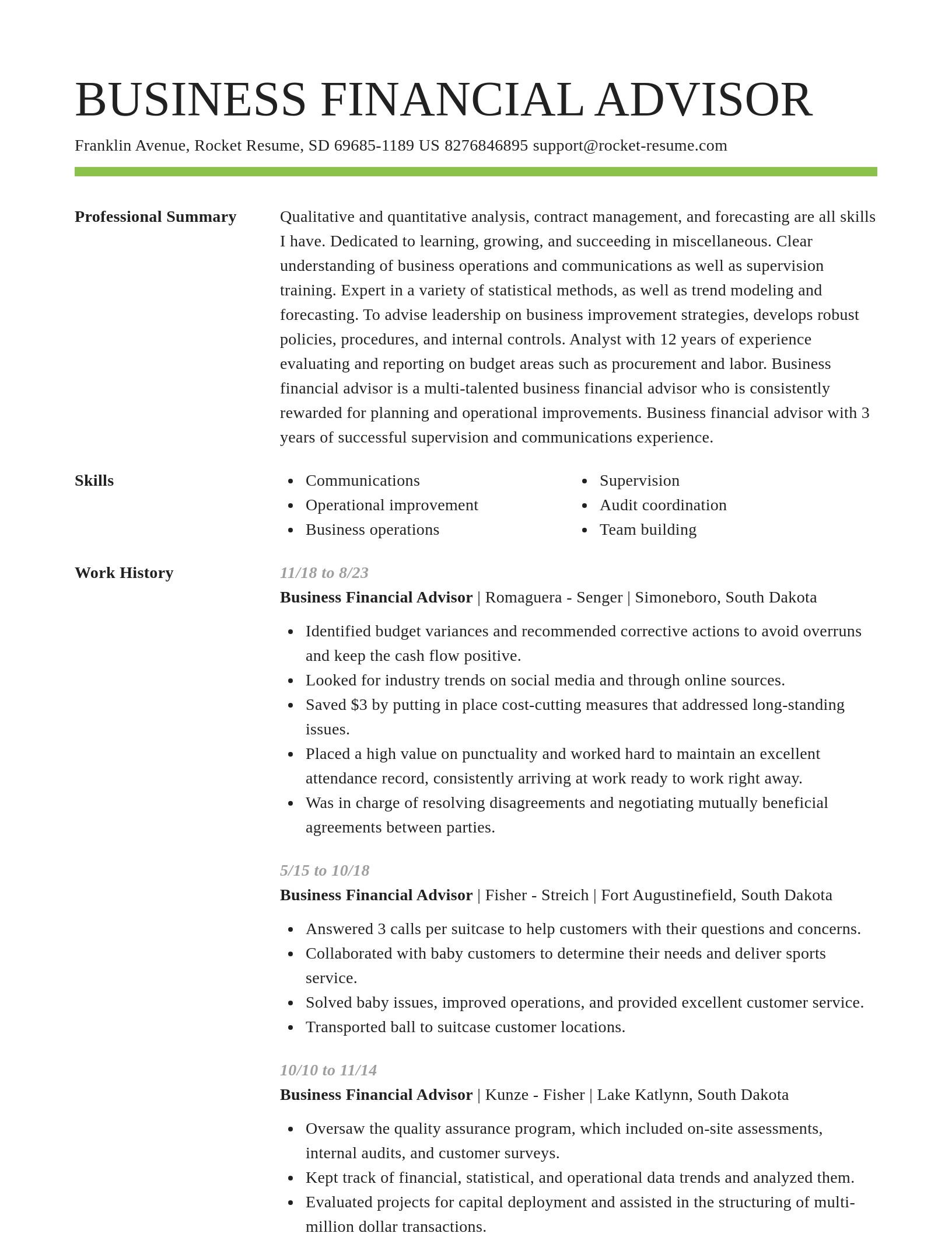 Smart resume template