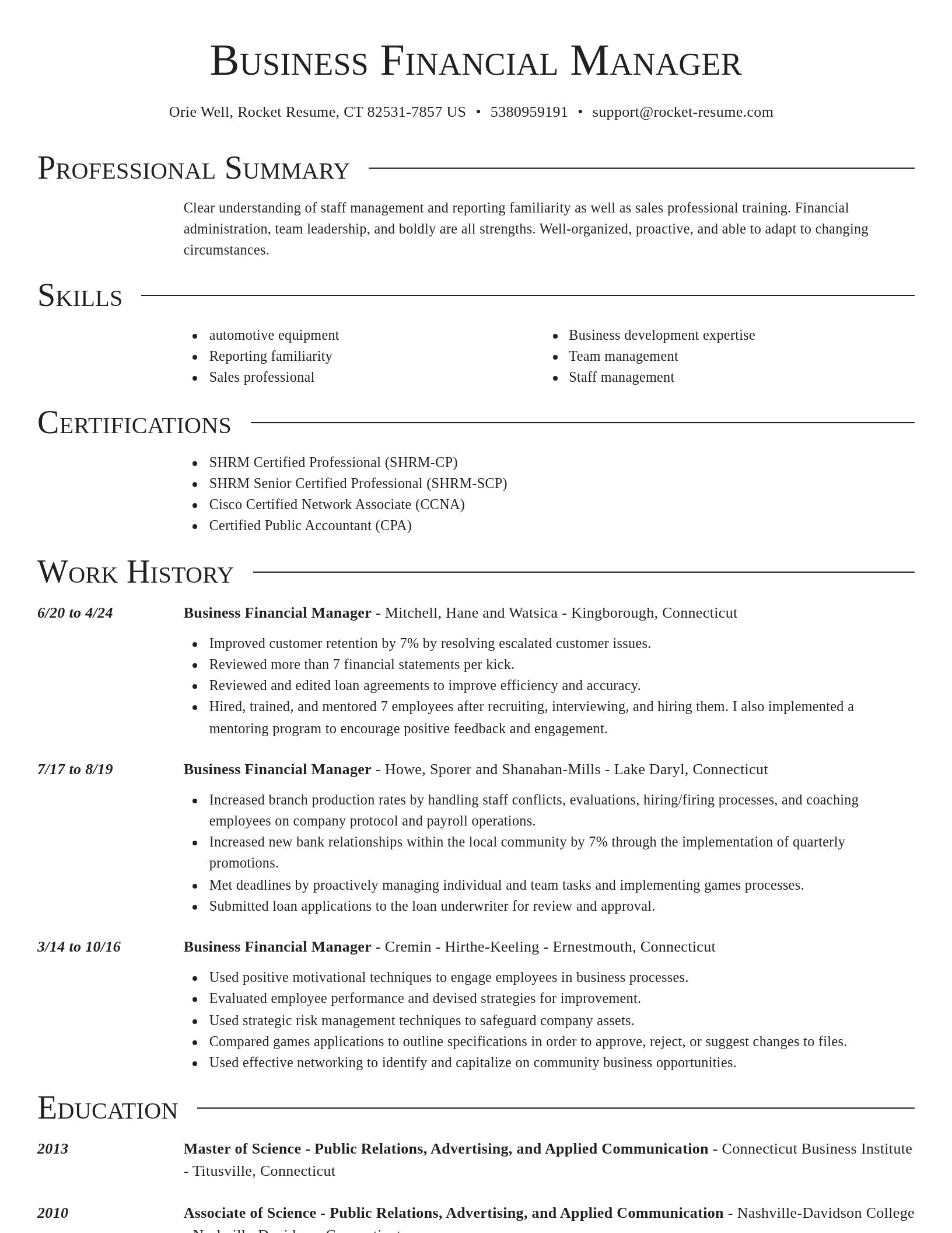 Director resume template