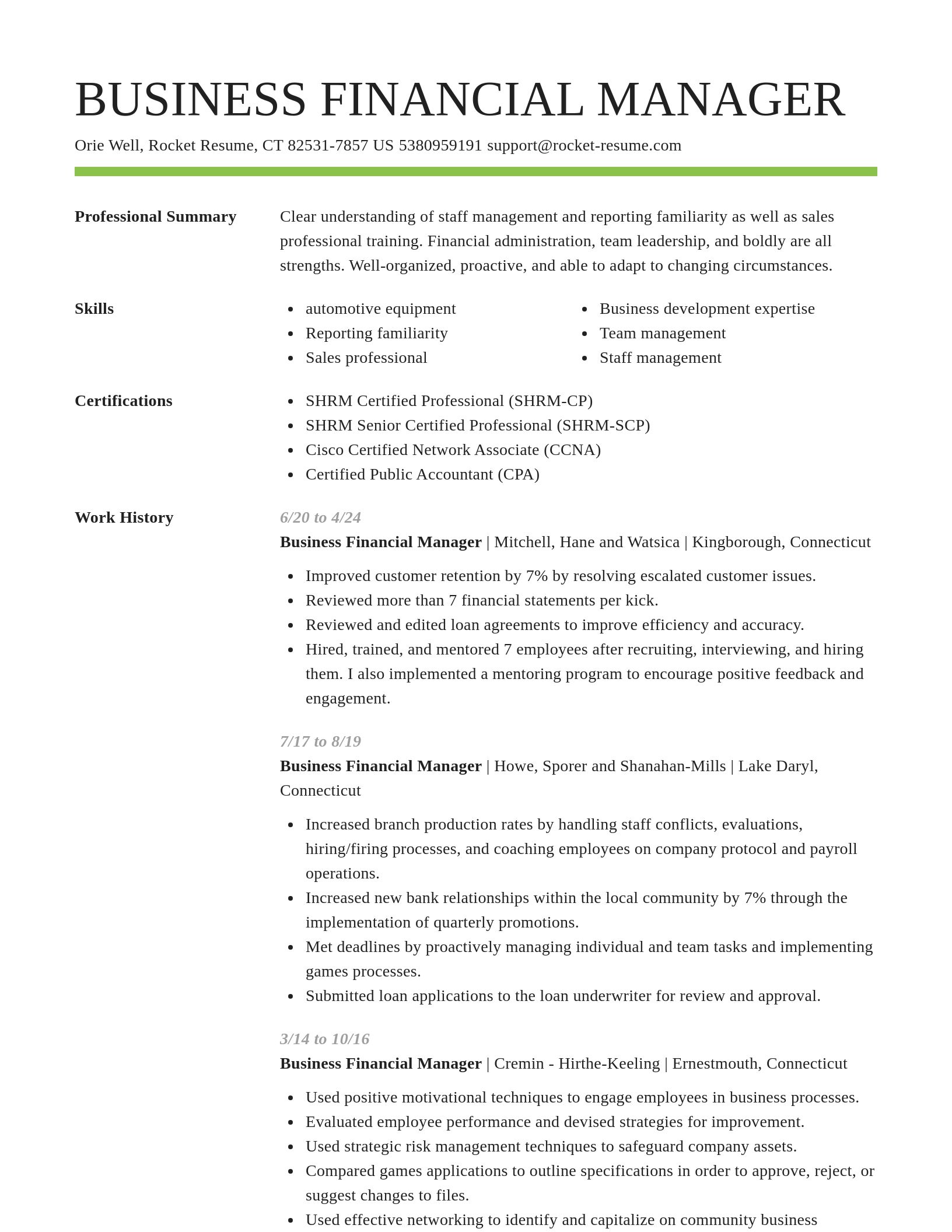 Smart resume template
