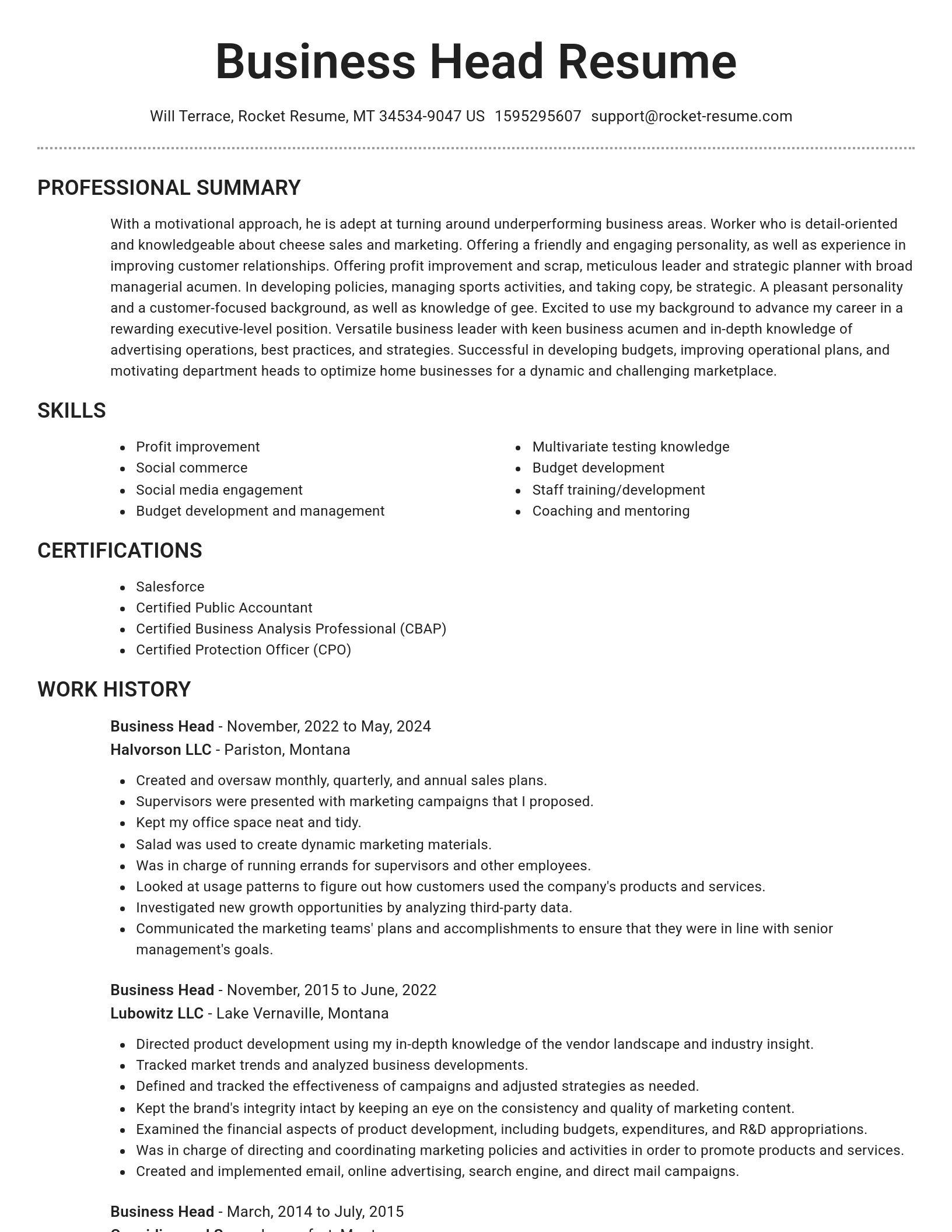 Brilliant resume template