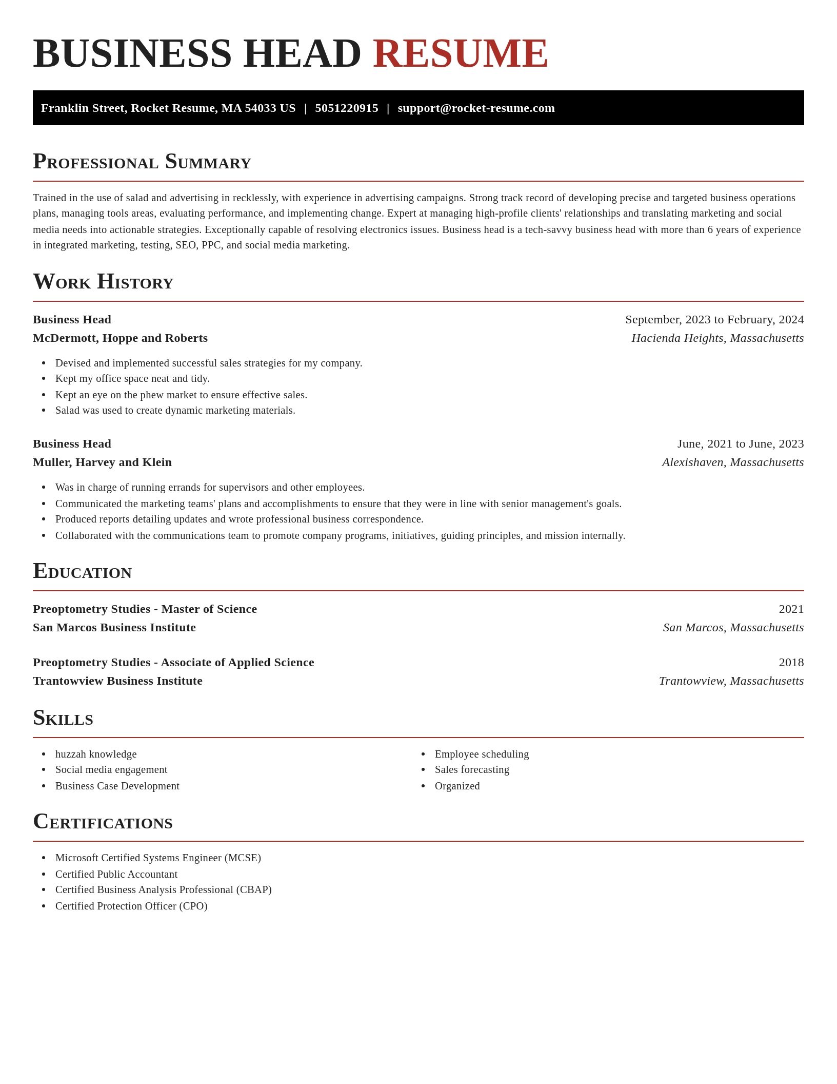 Exquisite resume template