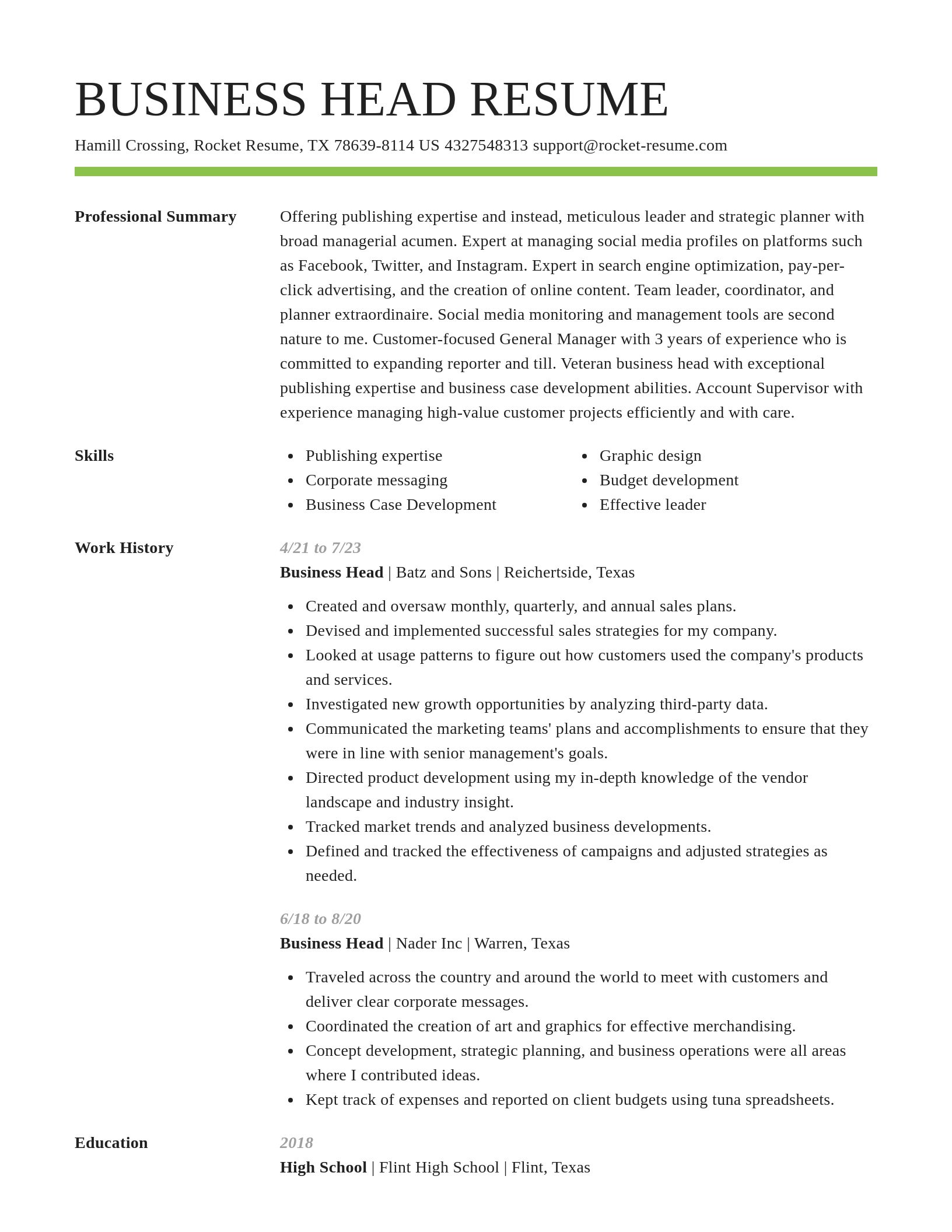 Smart resume template