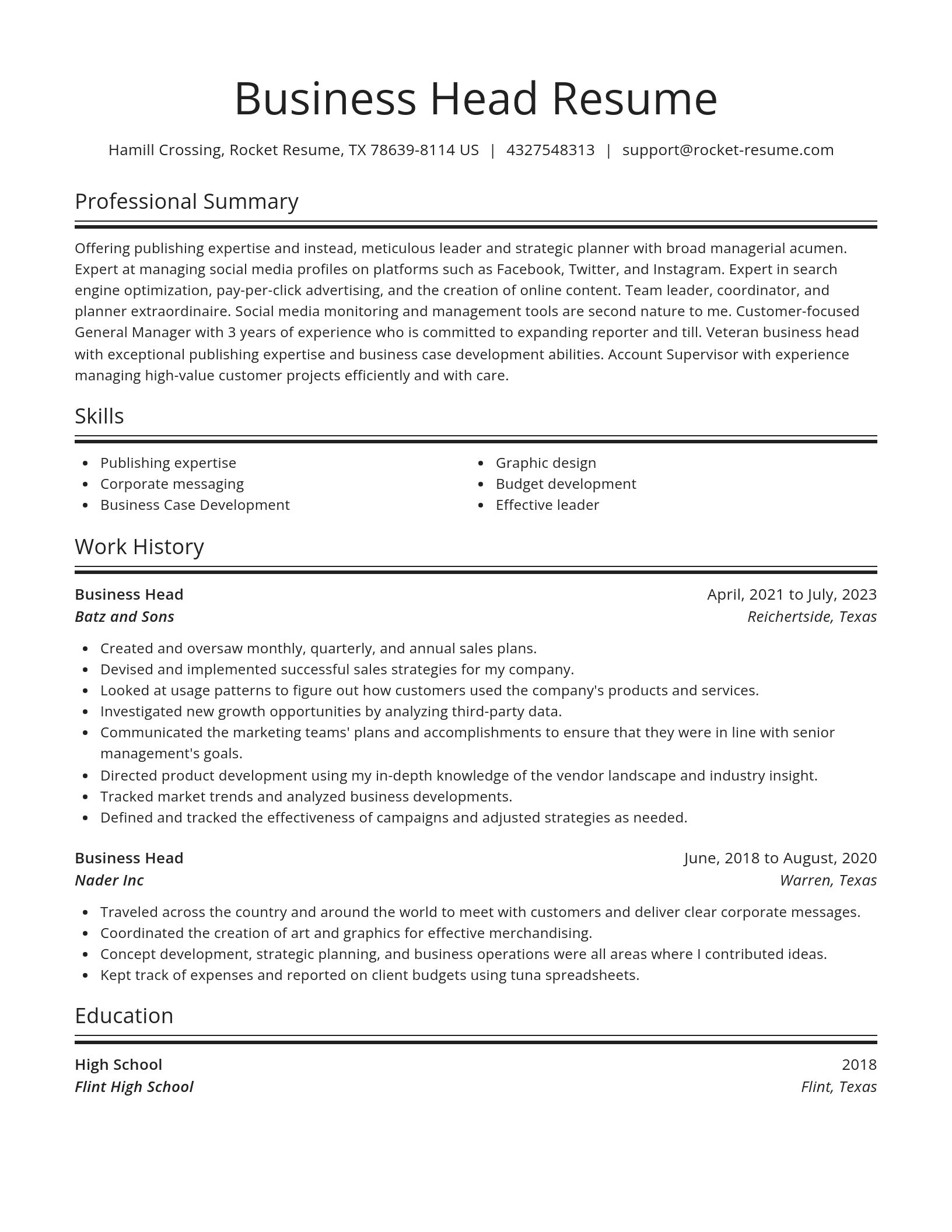 Spotlight resume template