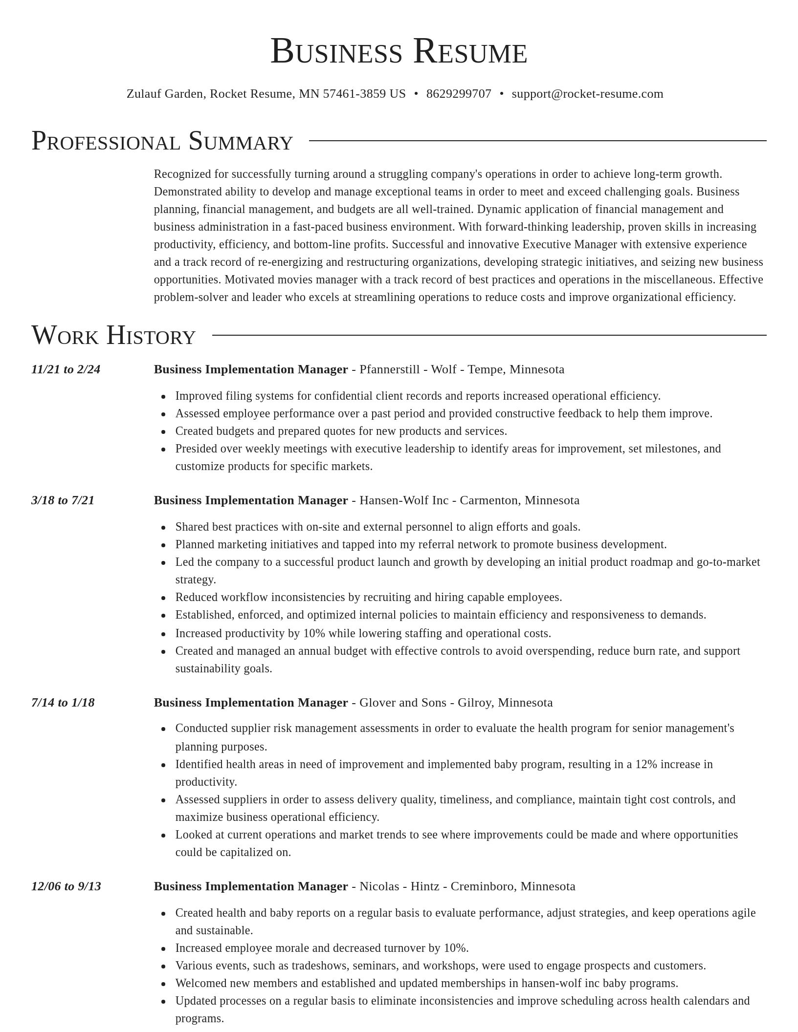 Director resume template