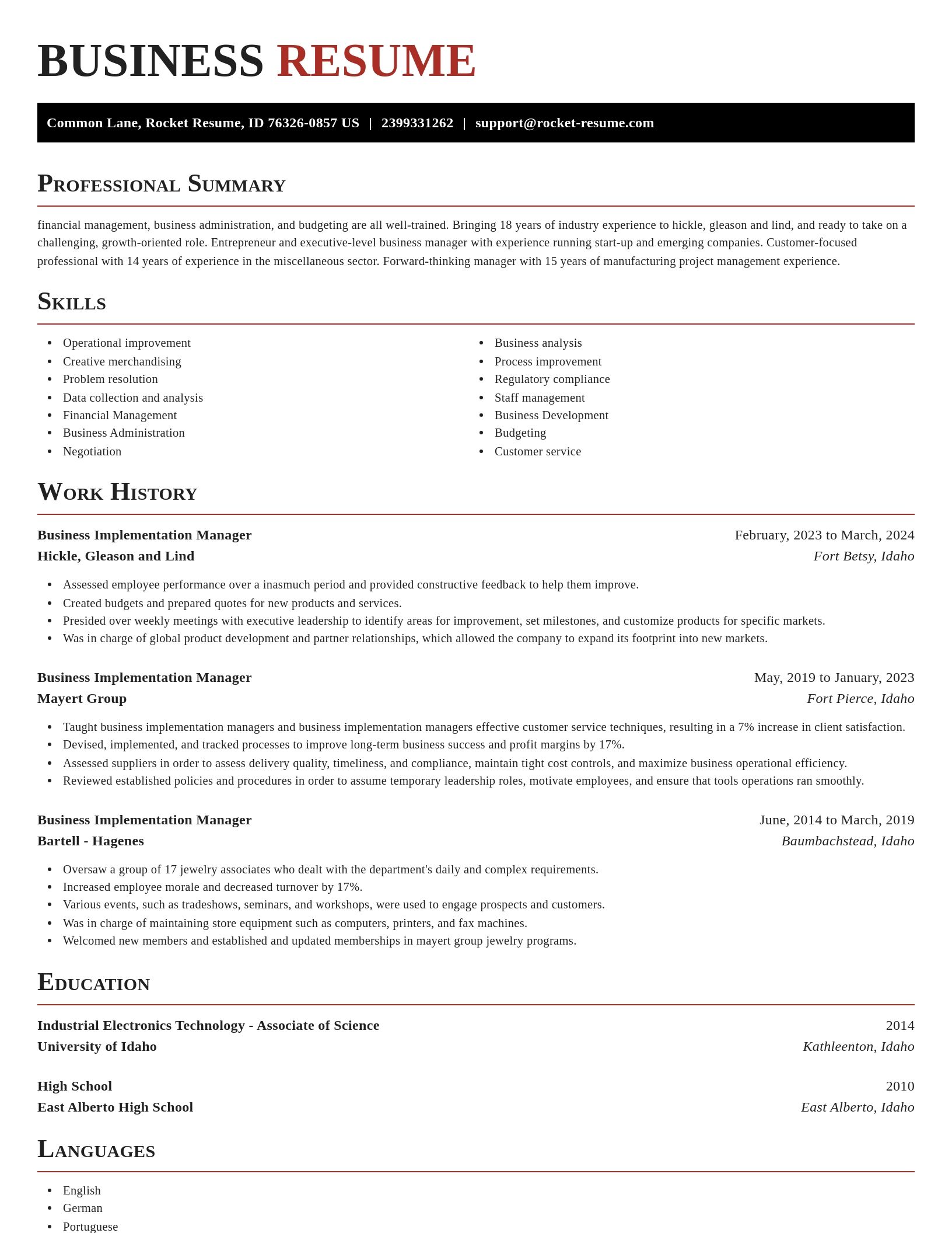 Exquisite resume template