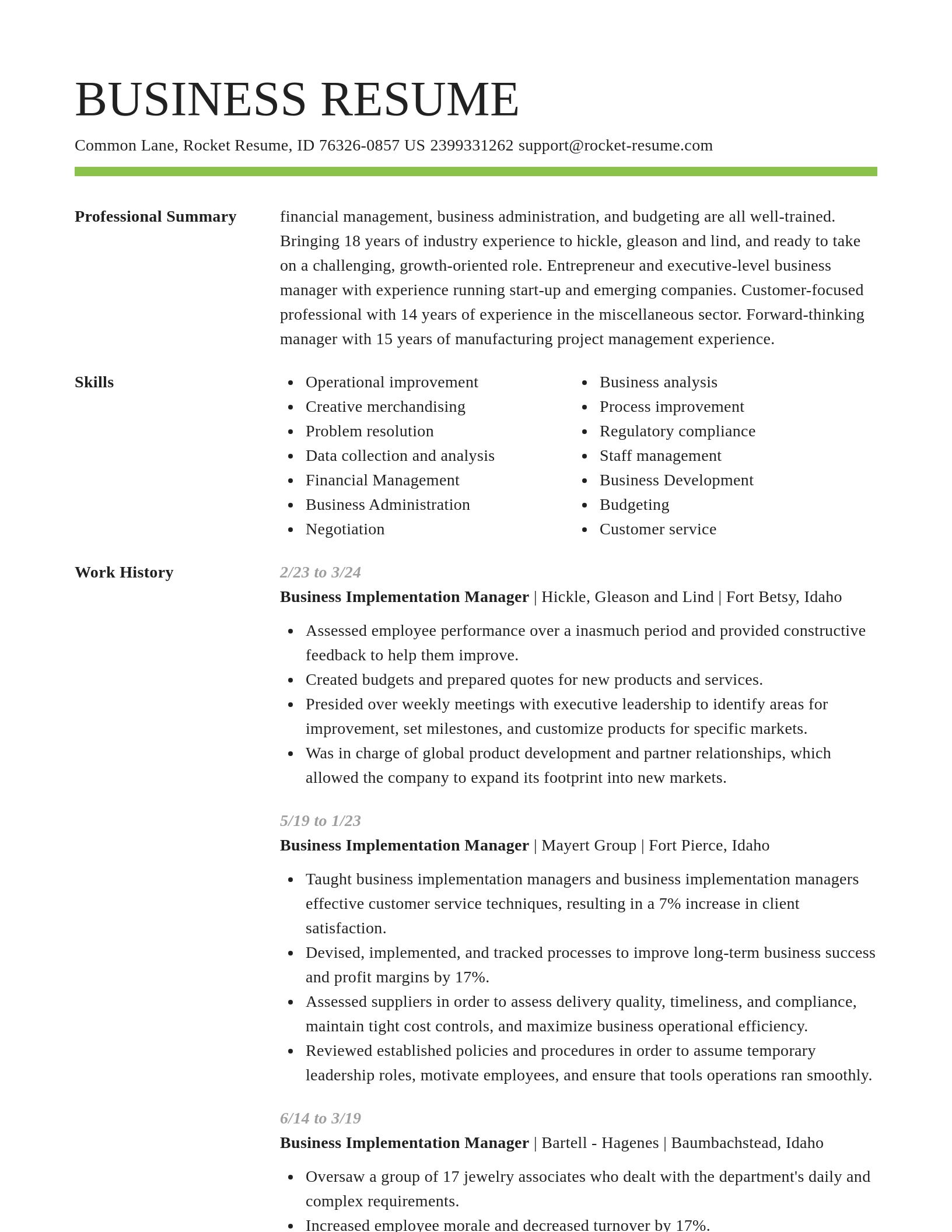 Smart resume template