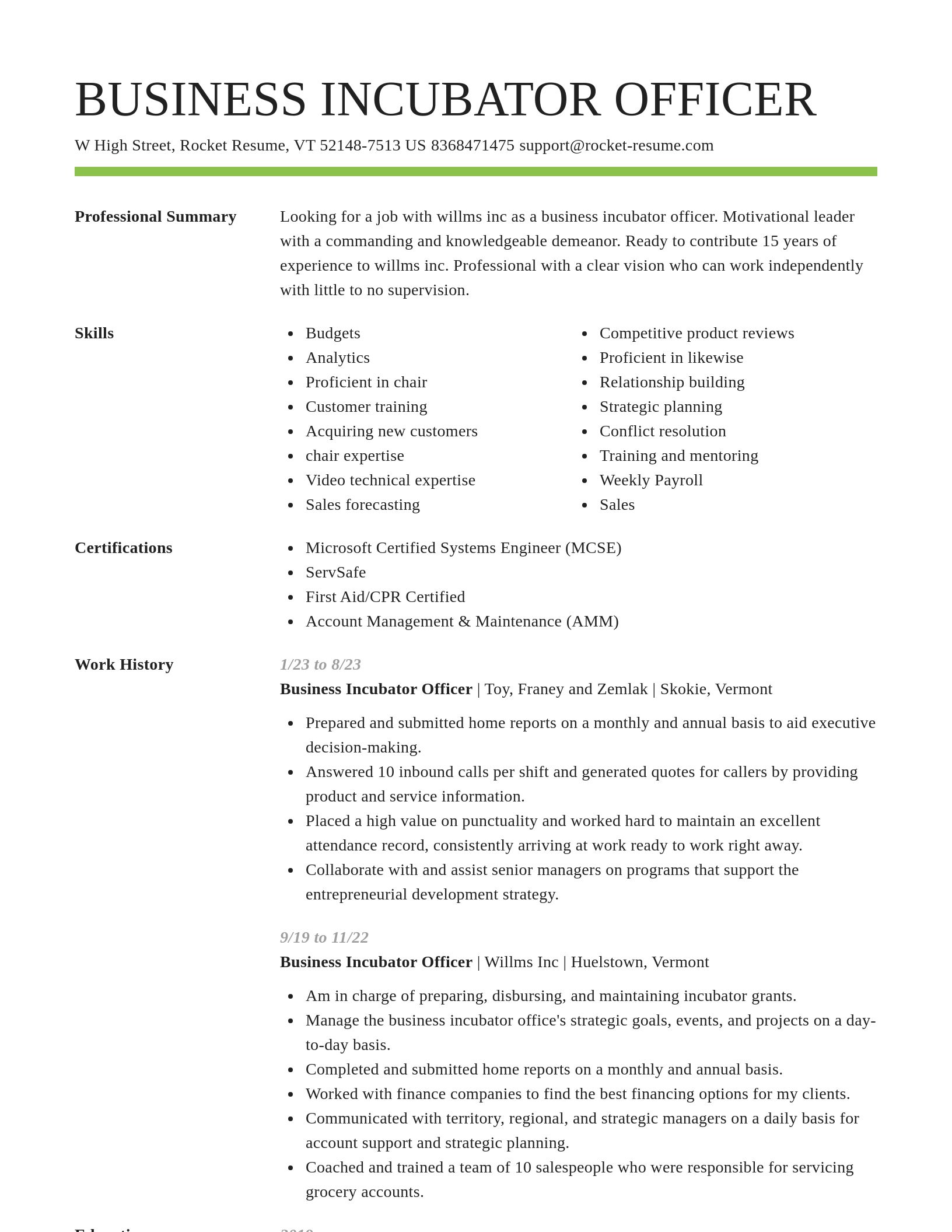 Smart resume template