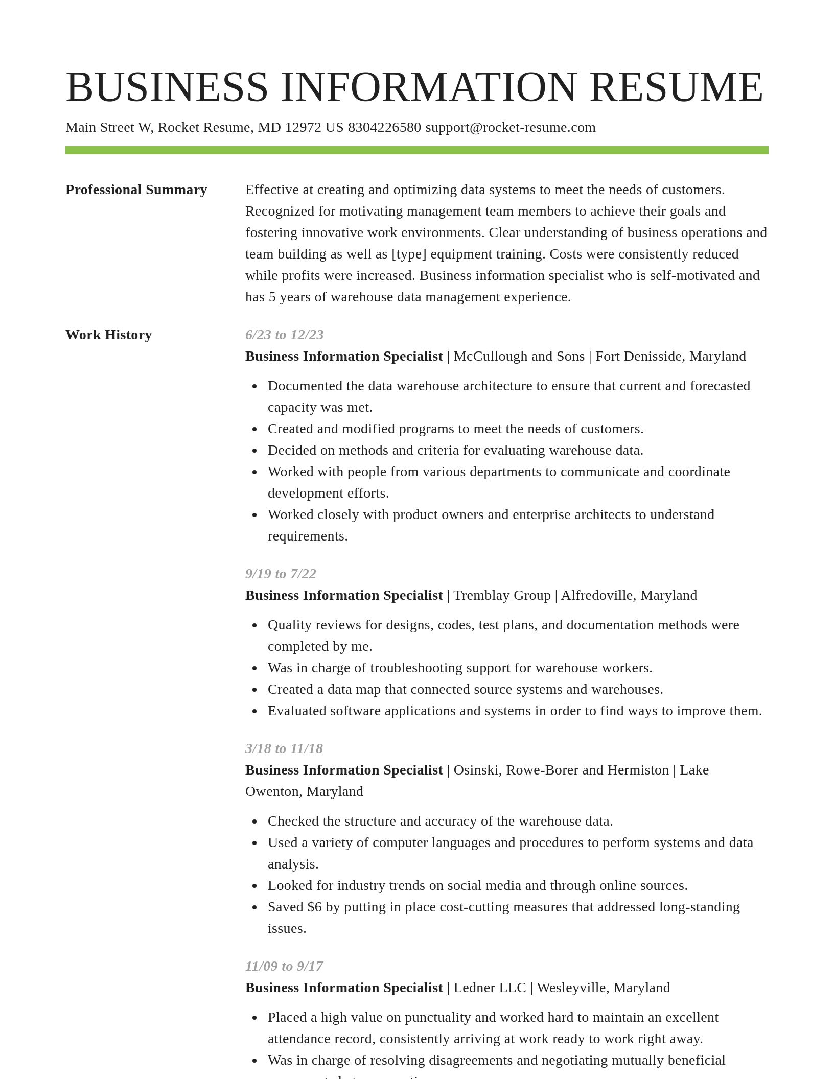 Smart resume template
