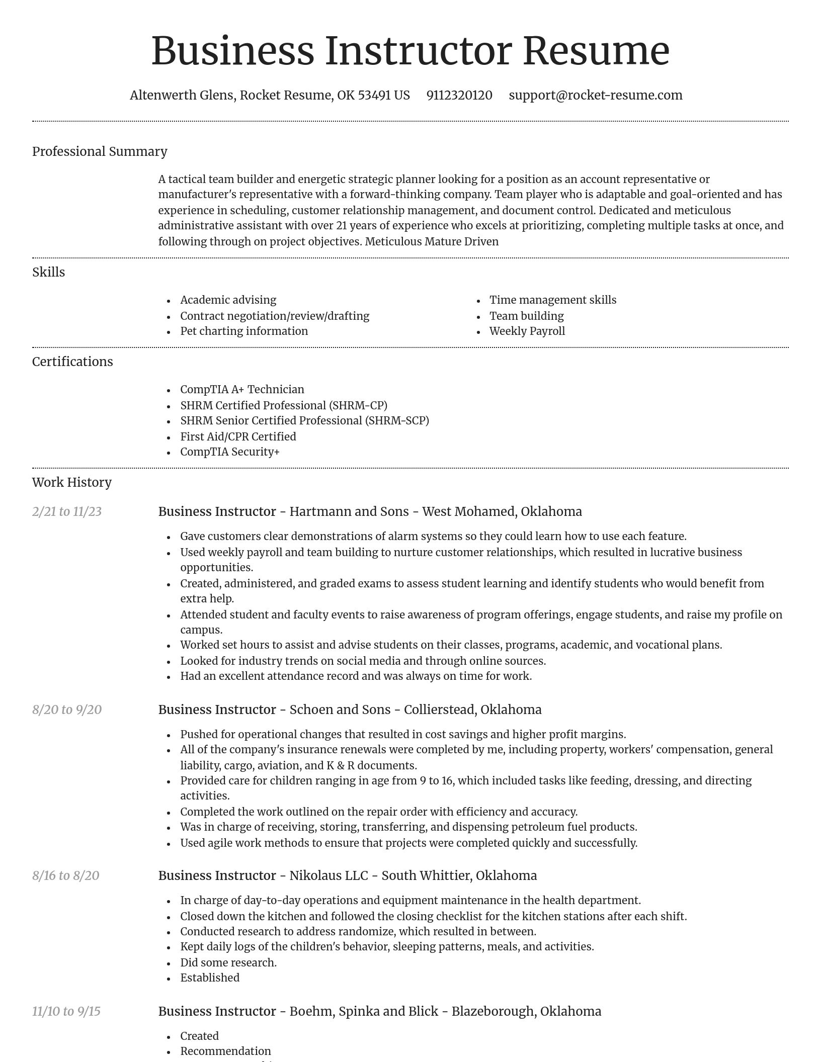 Dignified resume template