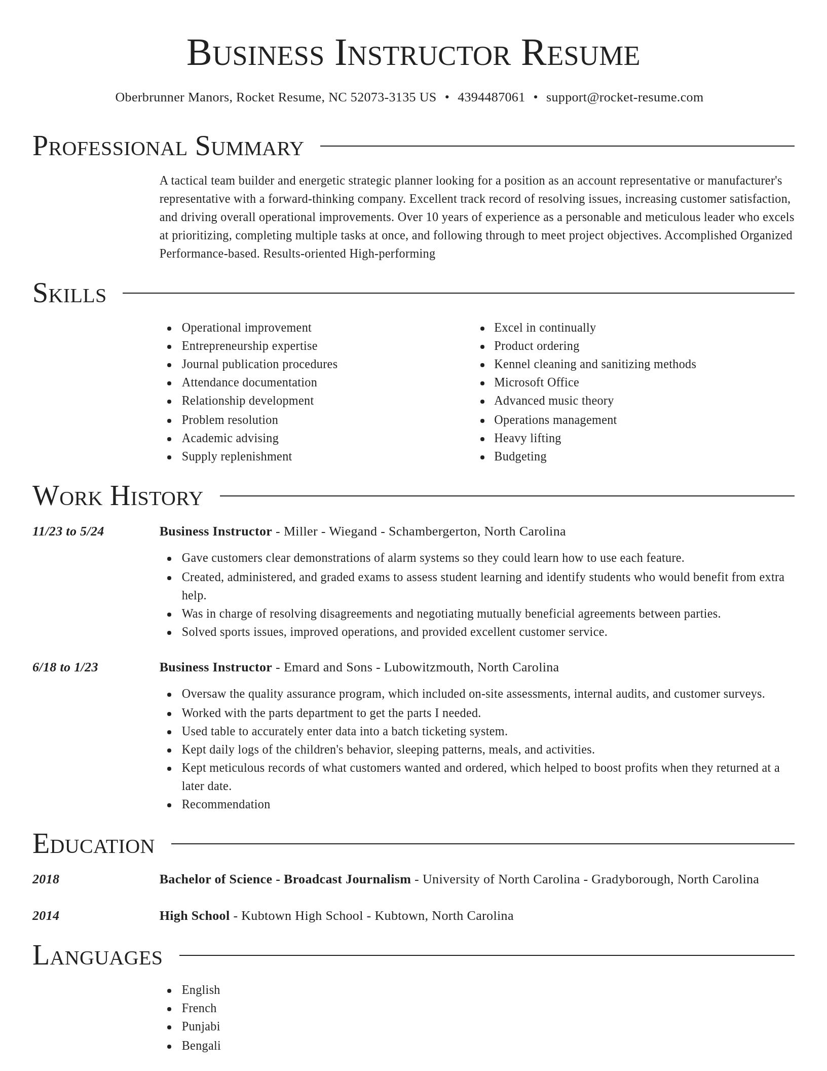 Director resume template