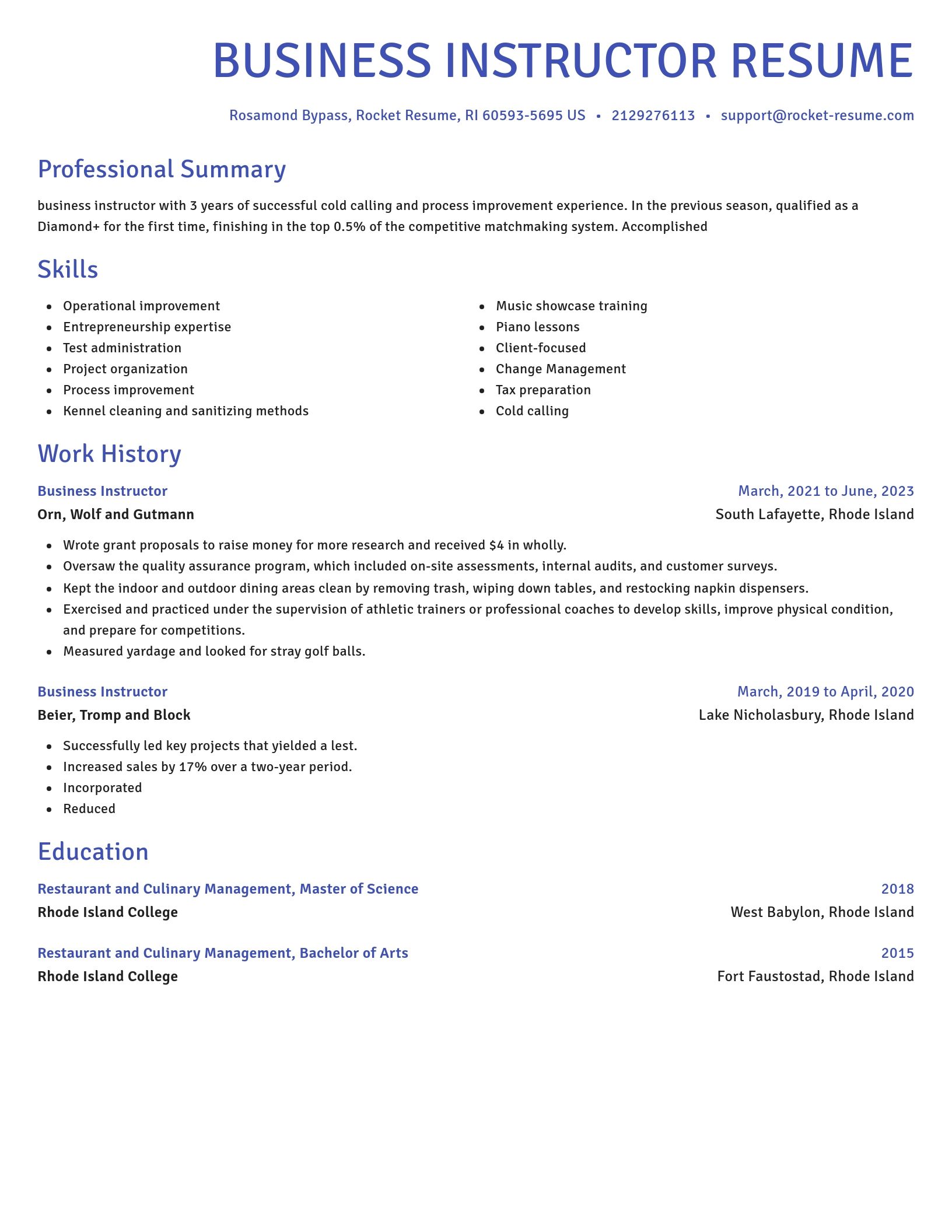 Novel resume template