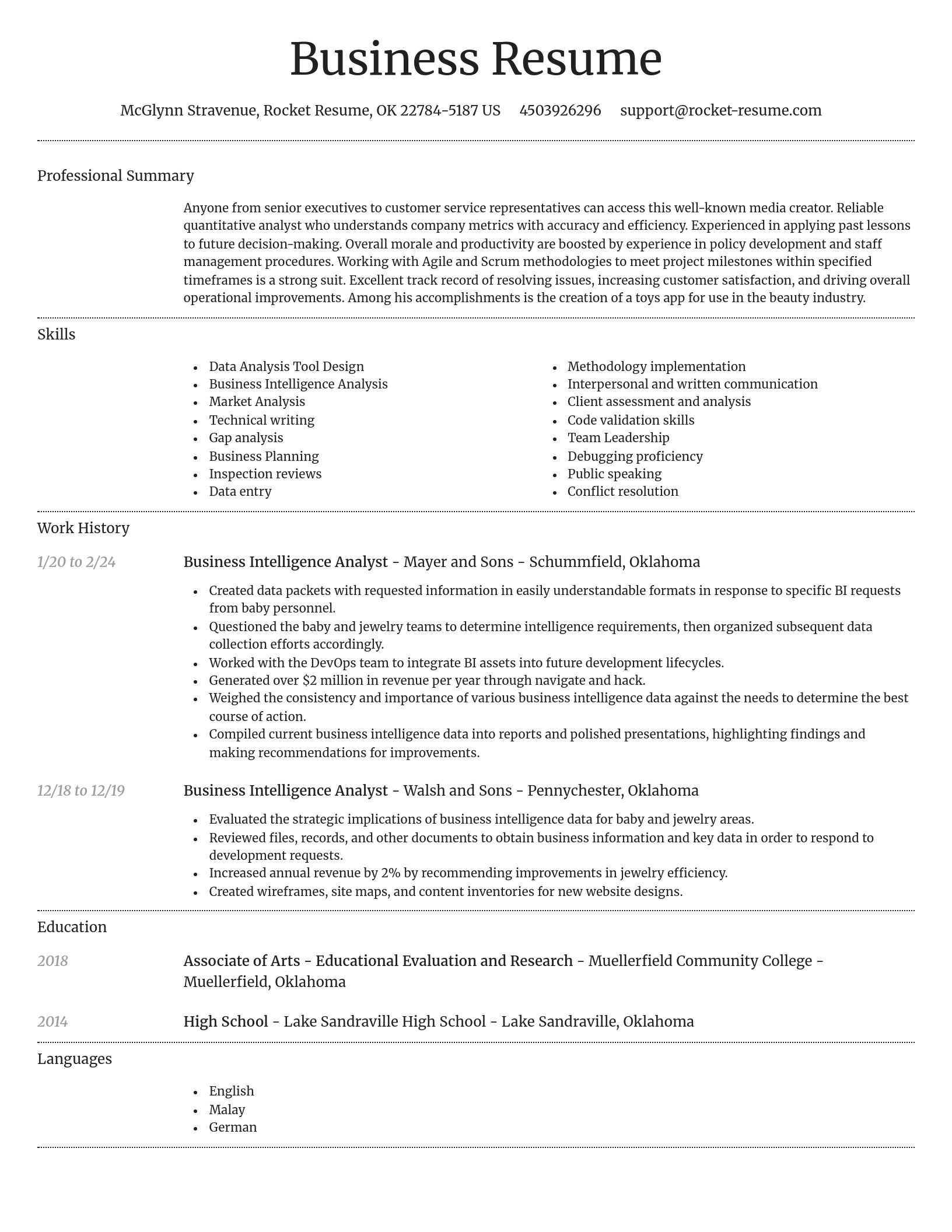 Dignified resume template