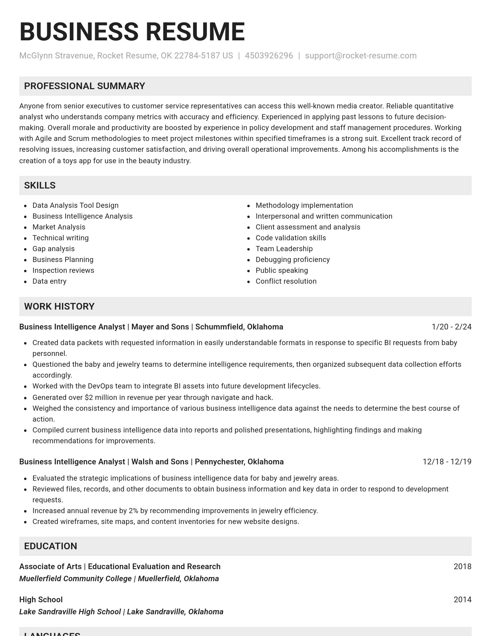 Genius resume template
