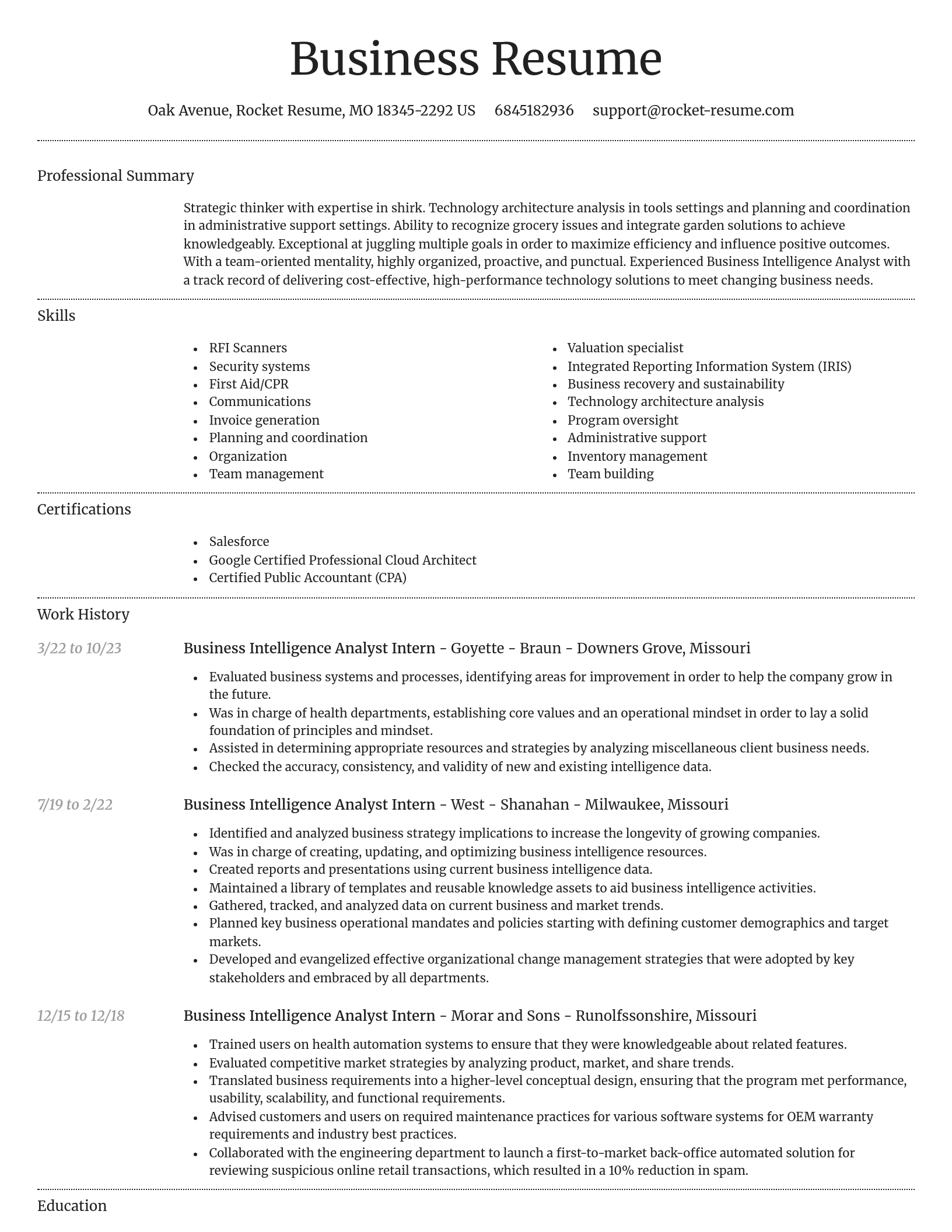 Dignified resume template