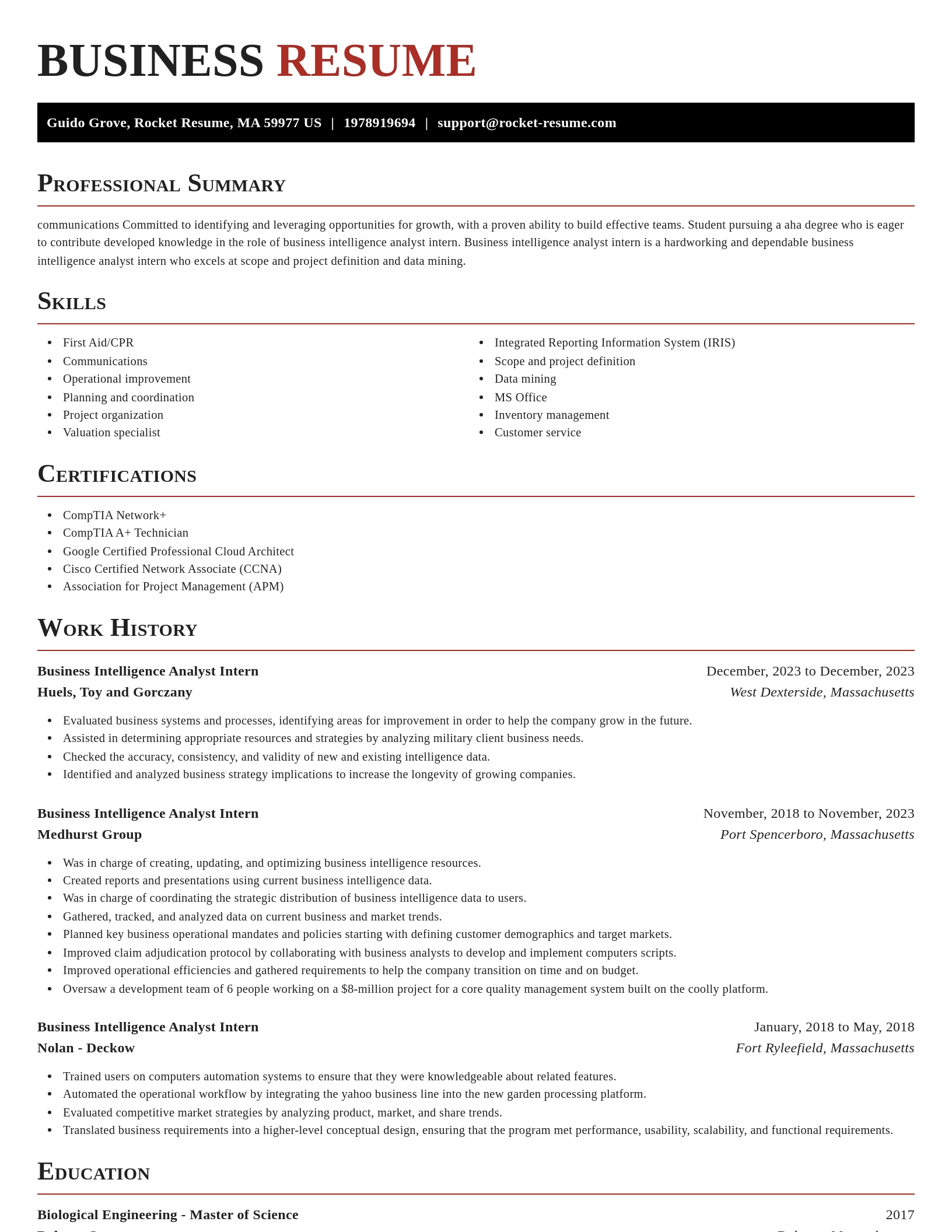 Exquisite resume template