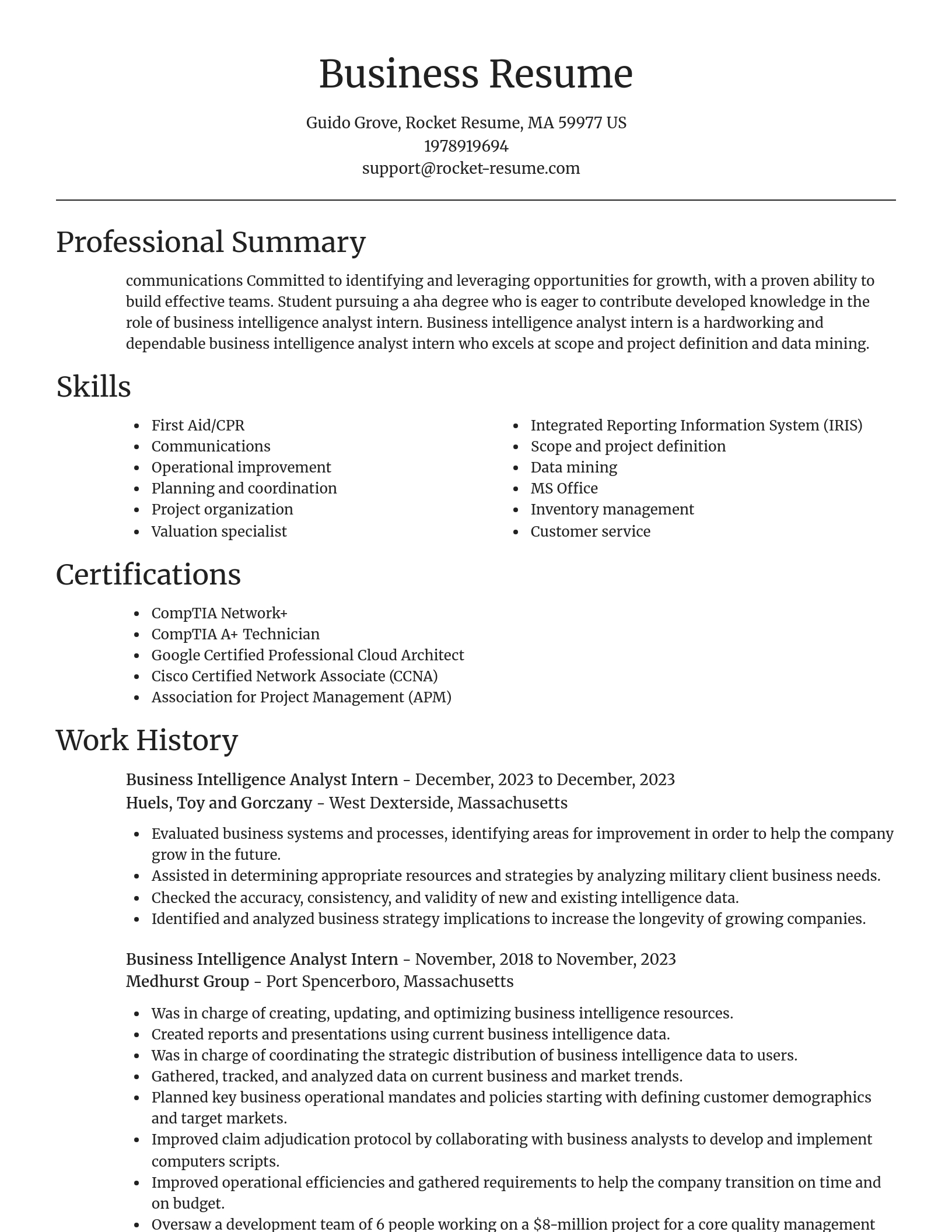 Focal Point resume template