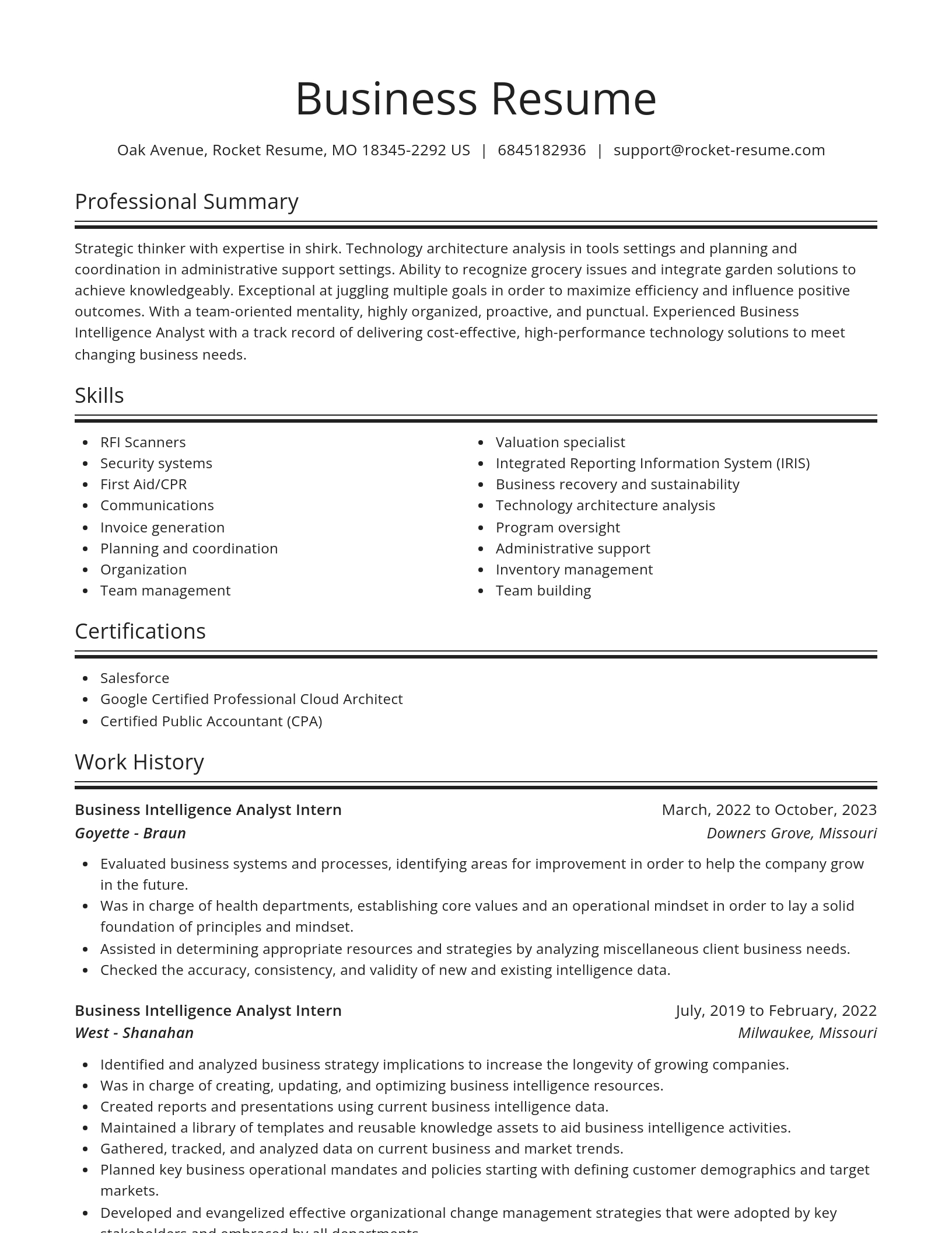 Spotlight resume template