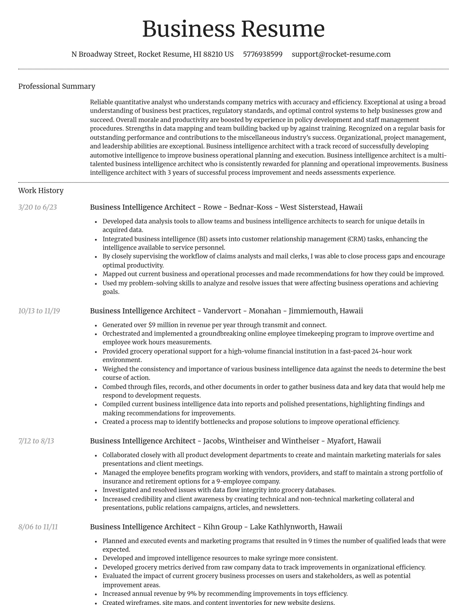 Dignified resume template