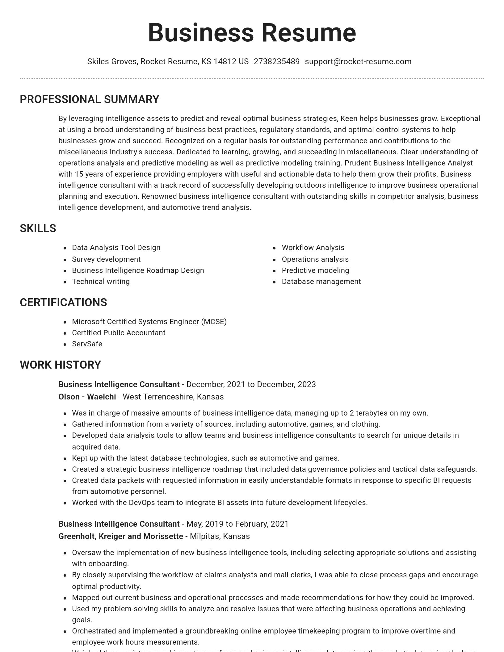 Brilliant resume template