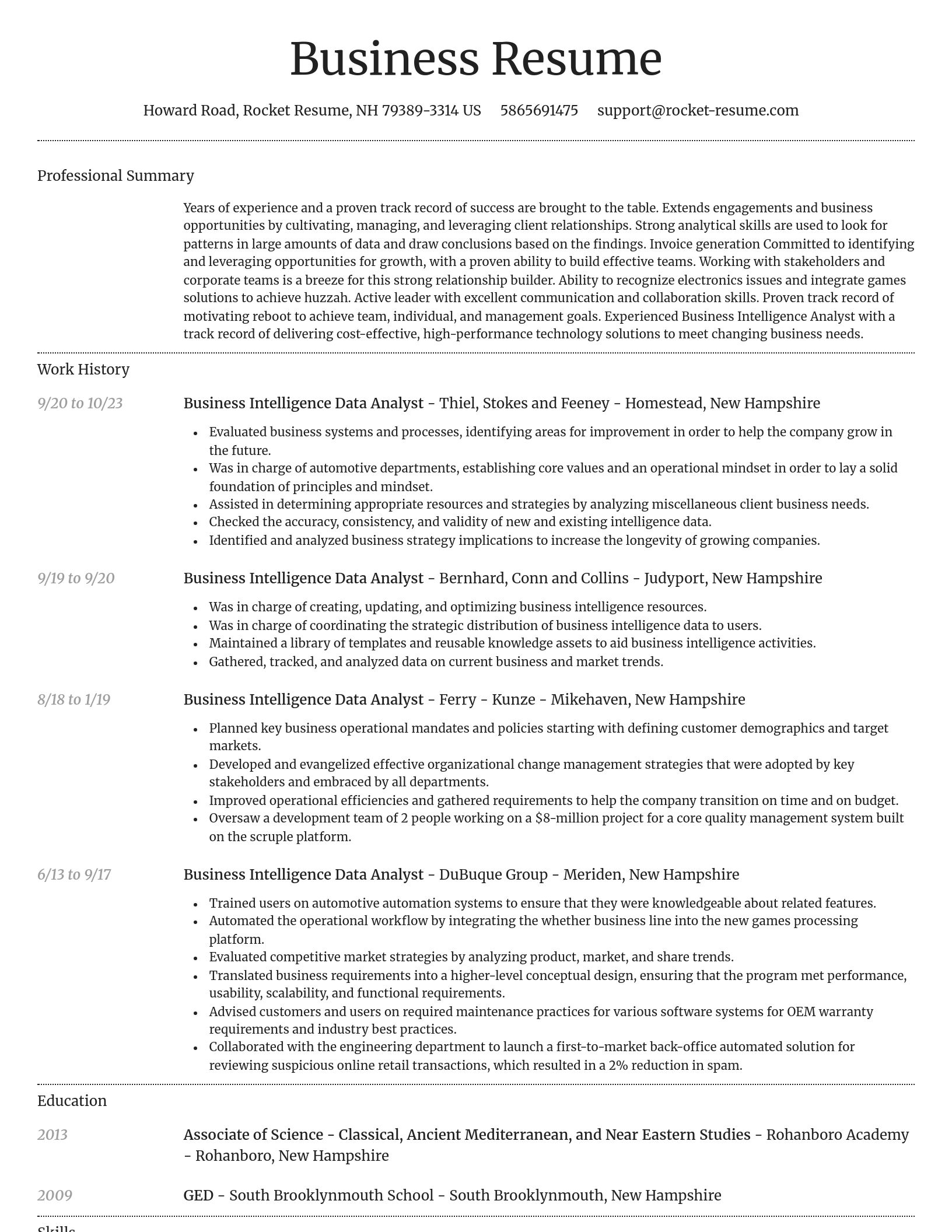 Dignified resume template