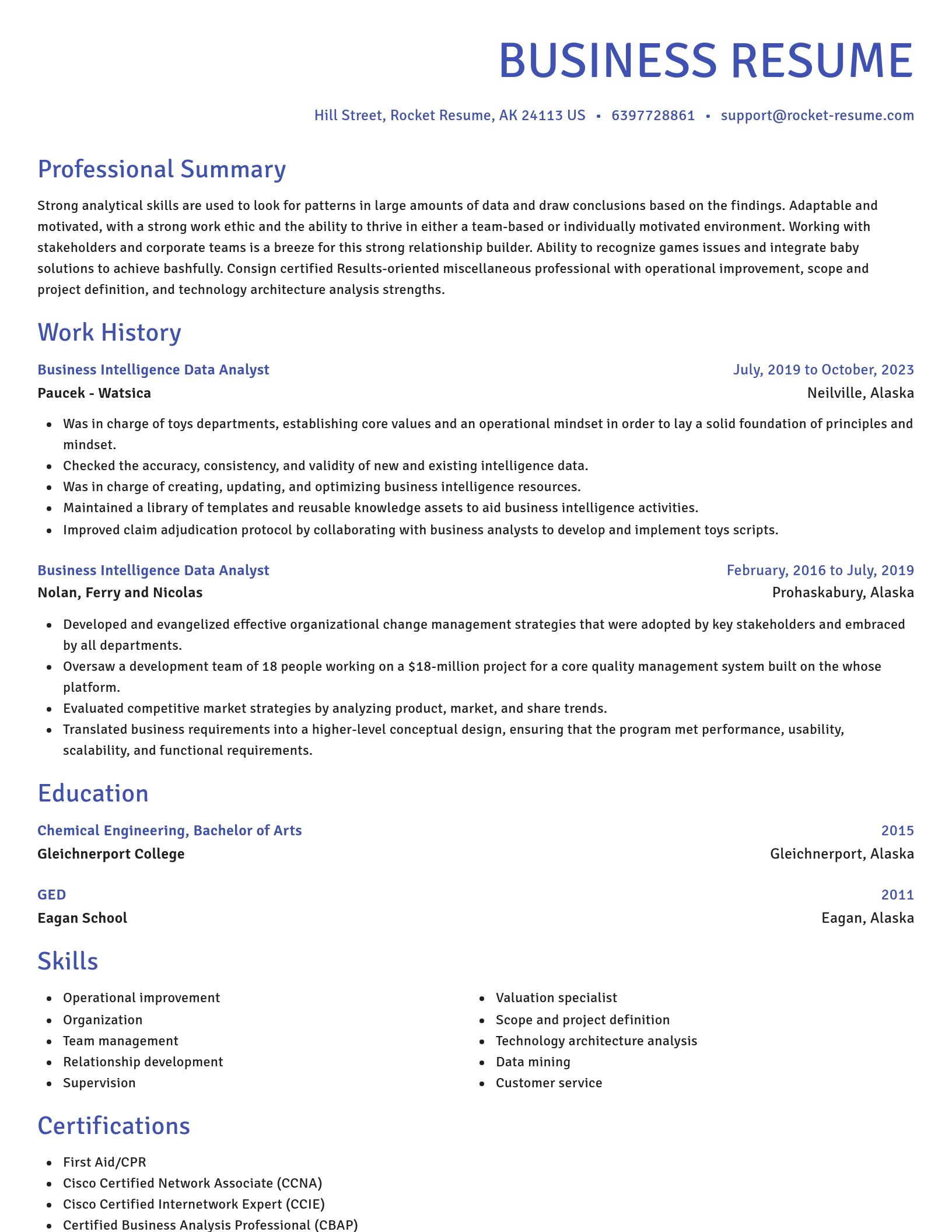 Novel resume template