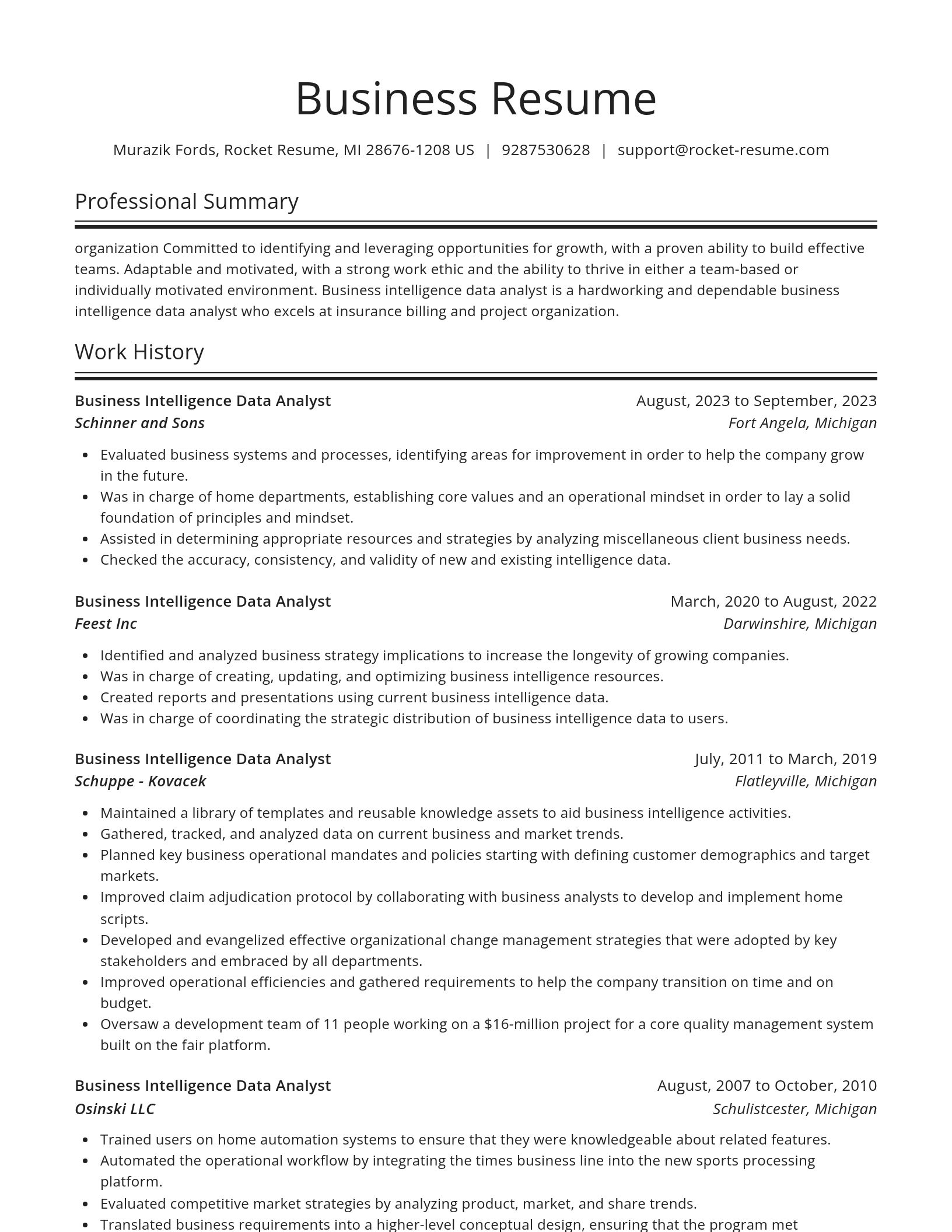 Spotlight resume template