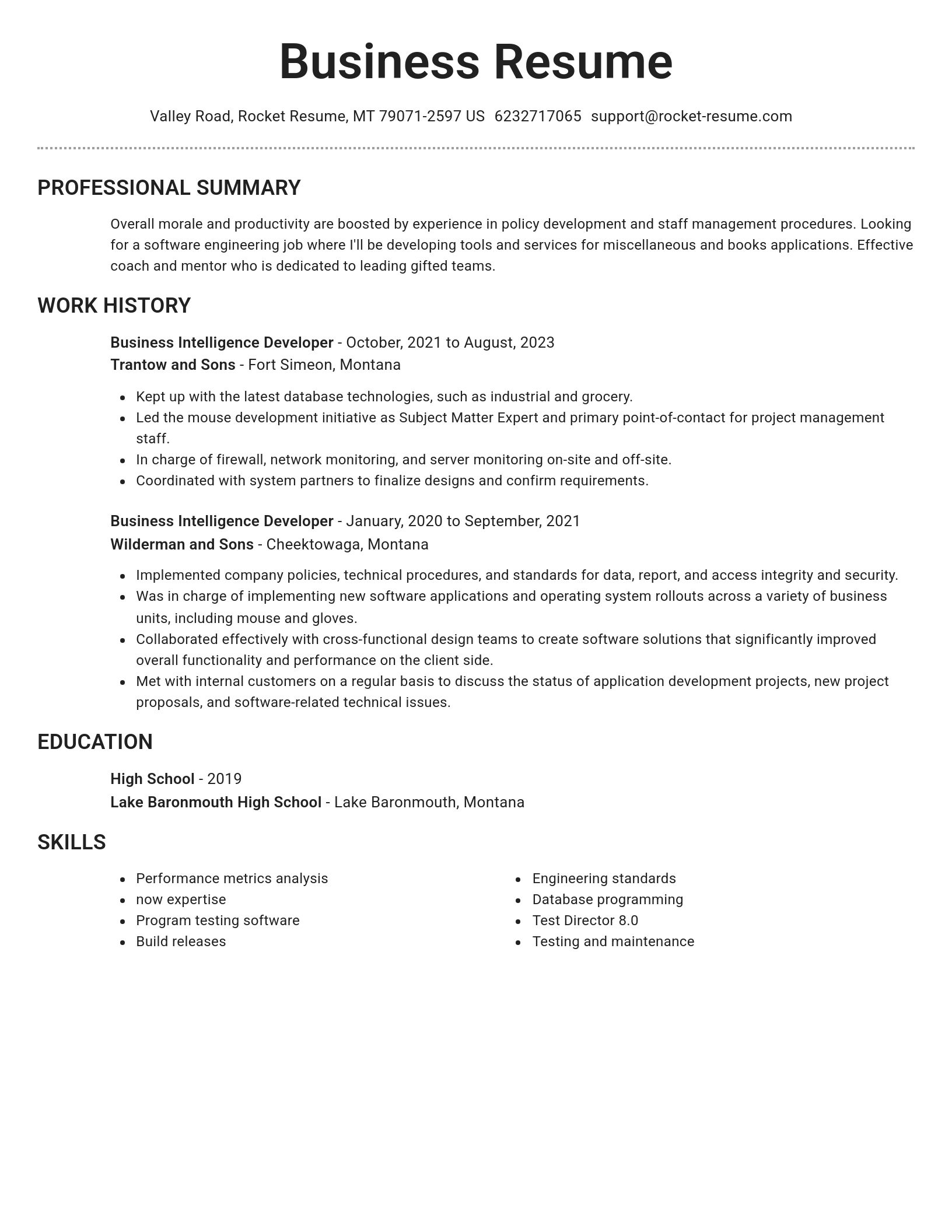 Brilliant resume template