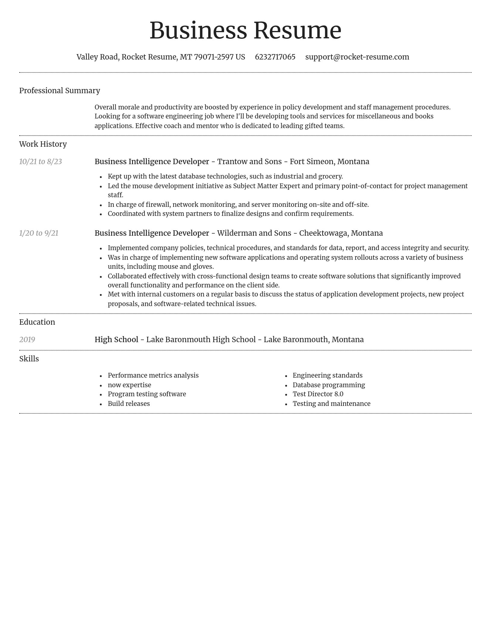 Dignified resume template
