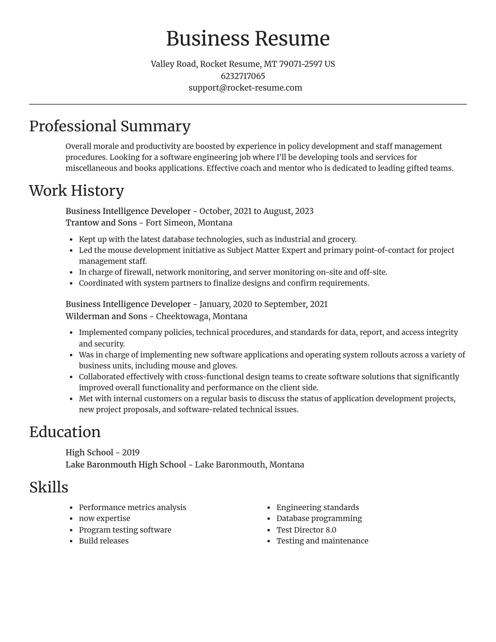 Focal Point resume template