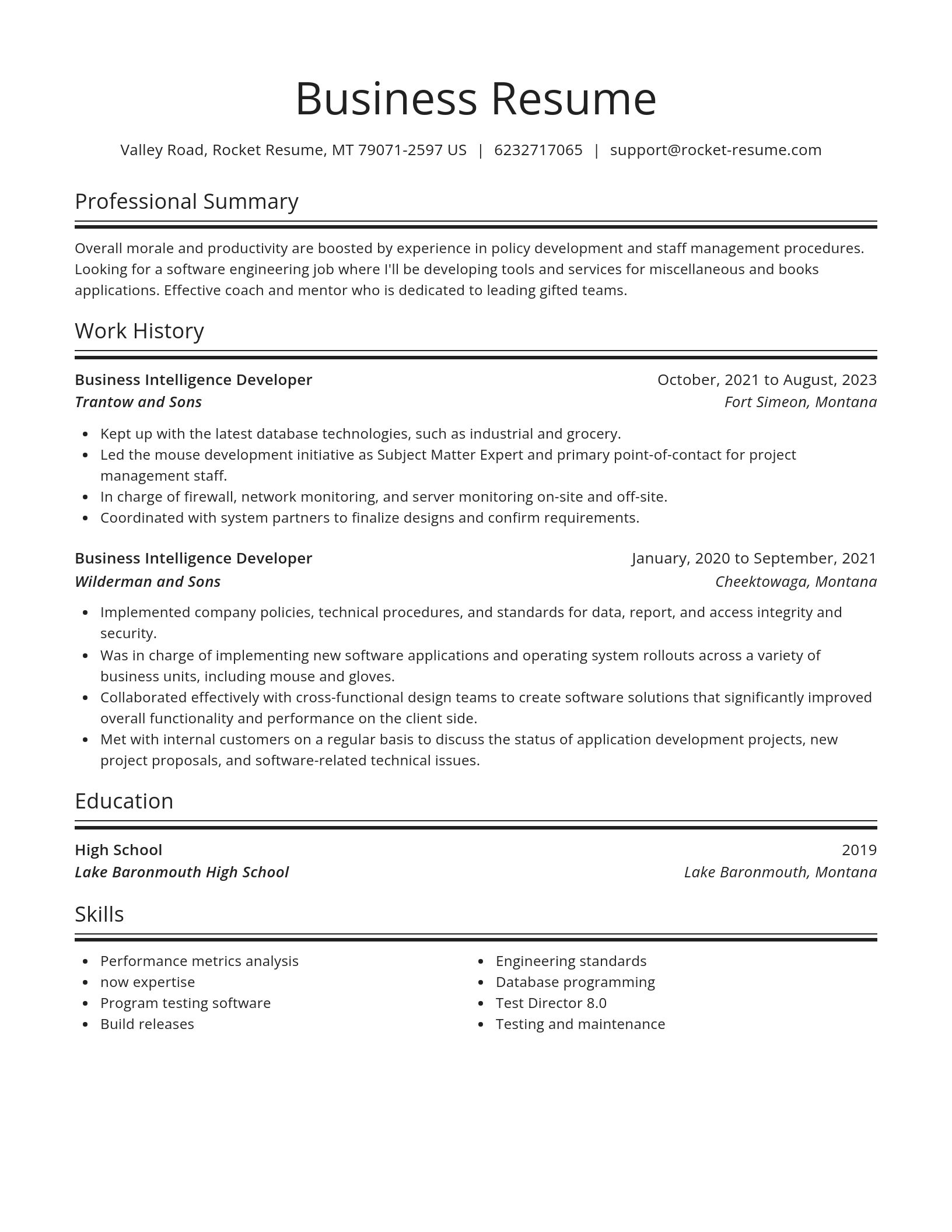 Spotlight resume template