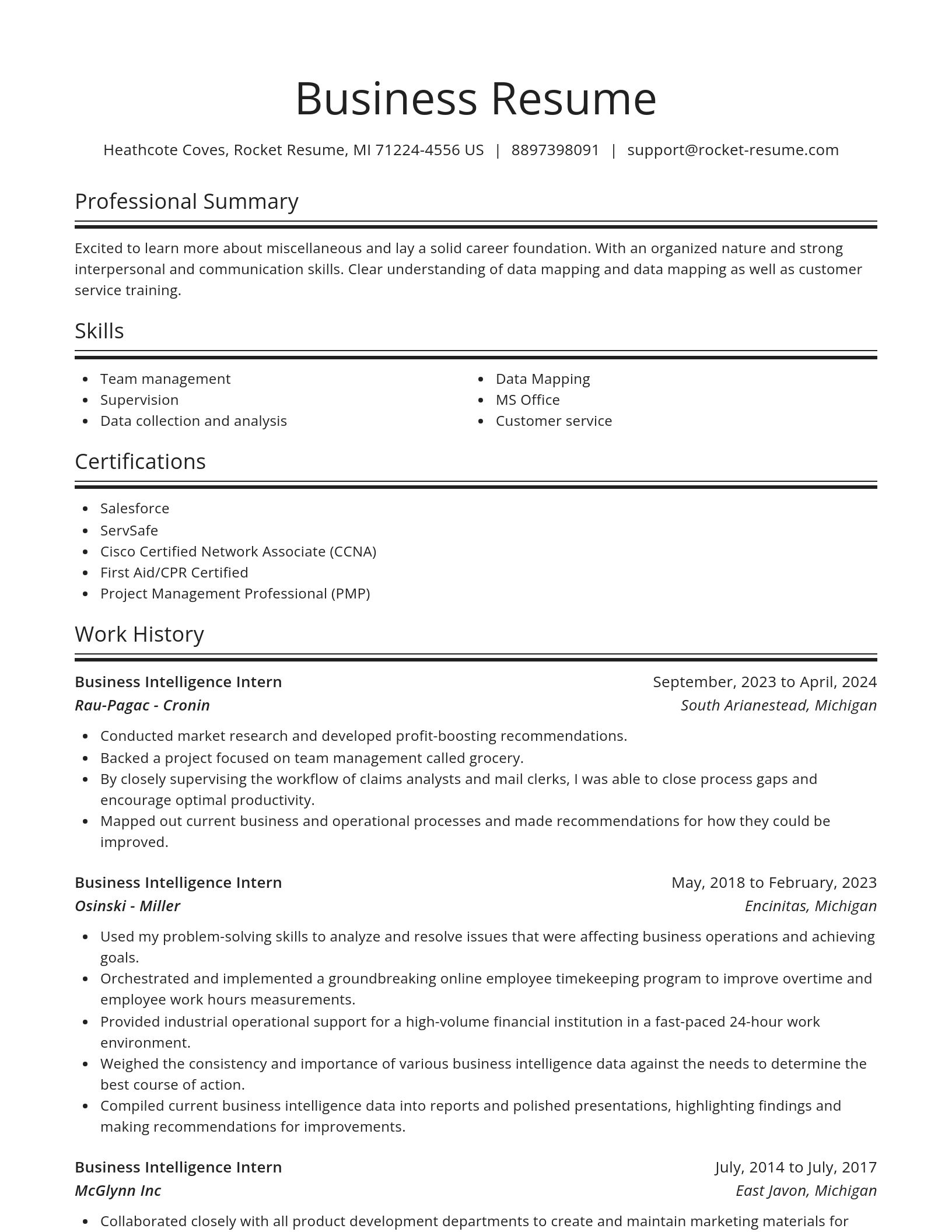 Spotlight resume template