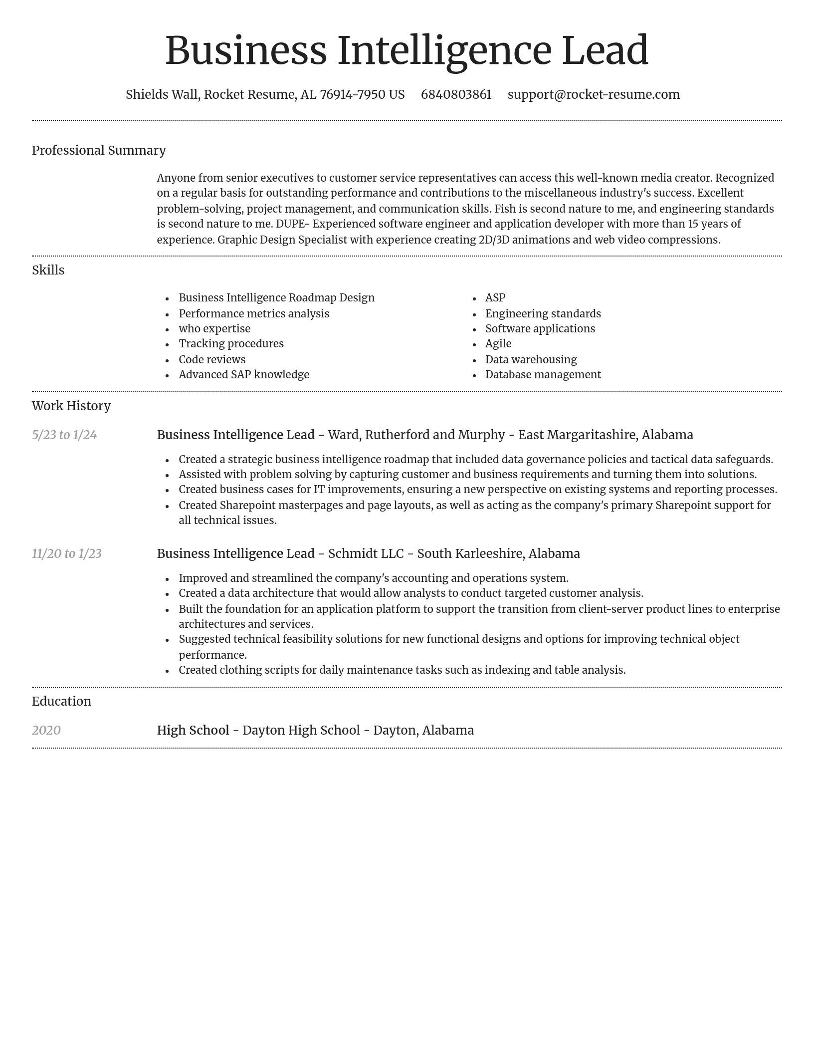Dignified resume template