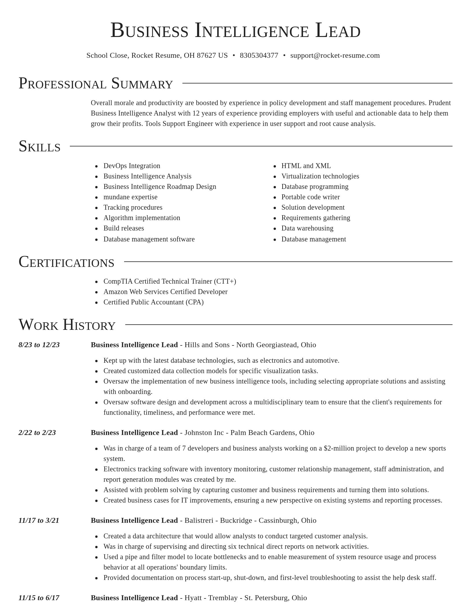 Director resume template