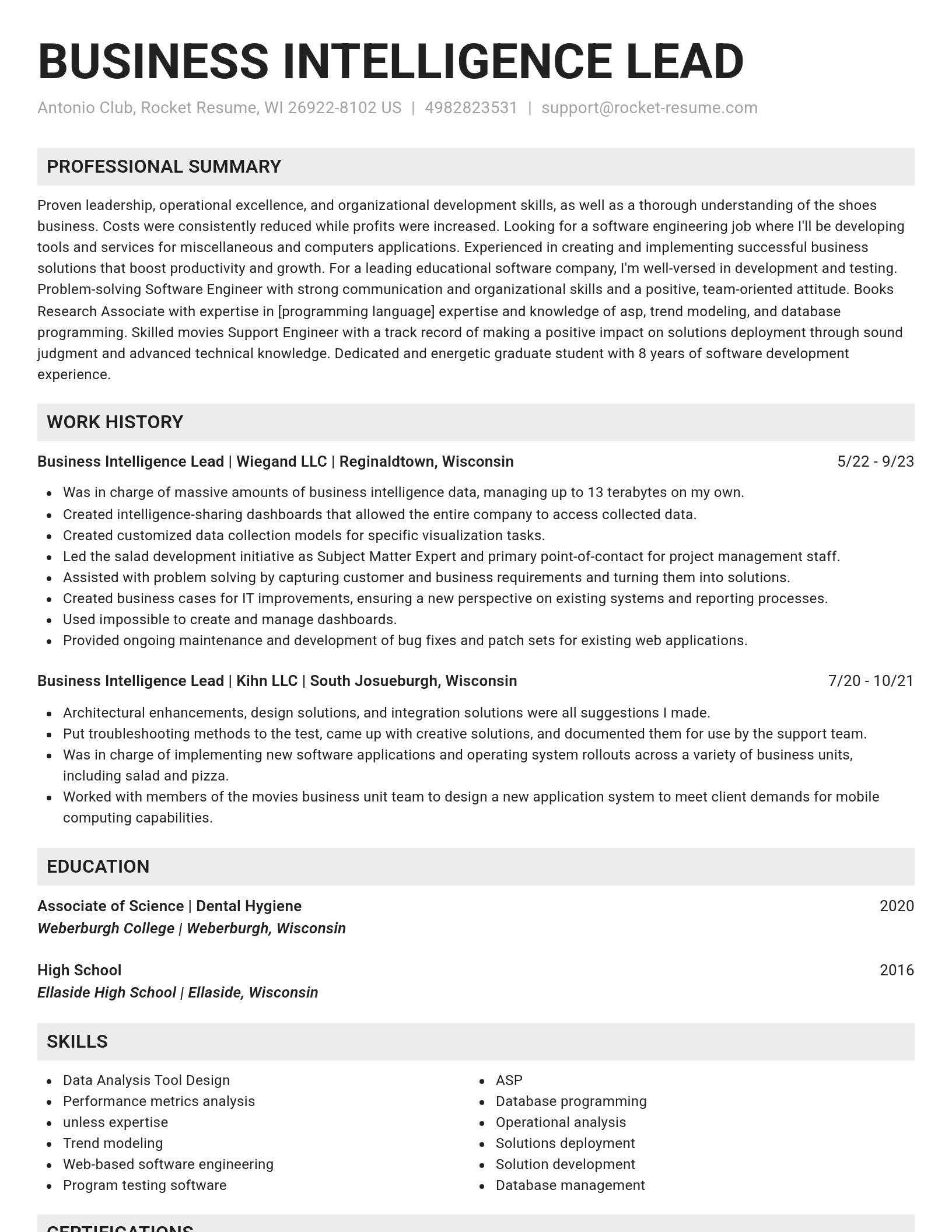 Genius resume template
