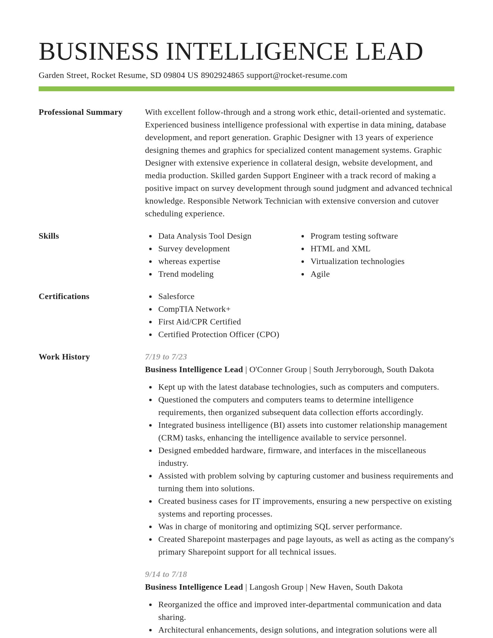 Smart resume template